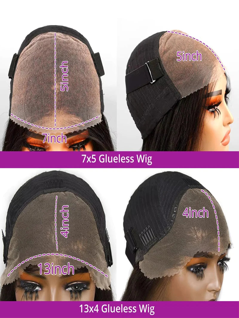 Wear and Go 42 inch Body Wave Wig Burgundy 99J Lace Front Wig 7X5 Glueless Burgundy HD Lace Frontal Wig Human Hair Pre Cut