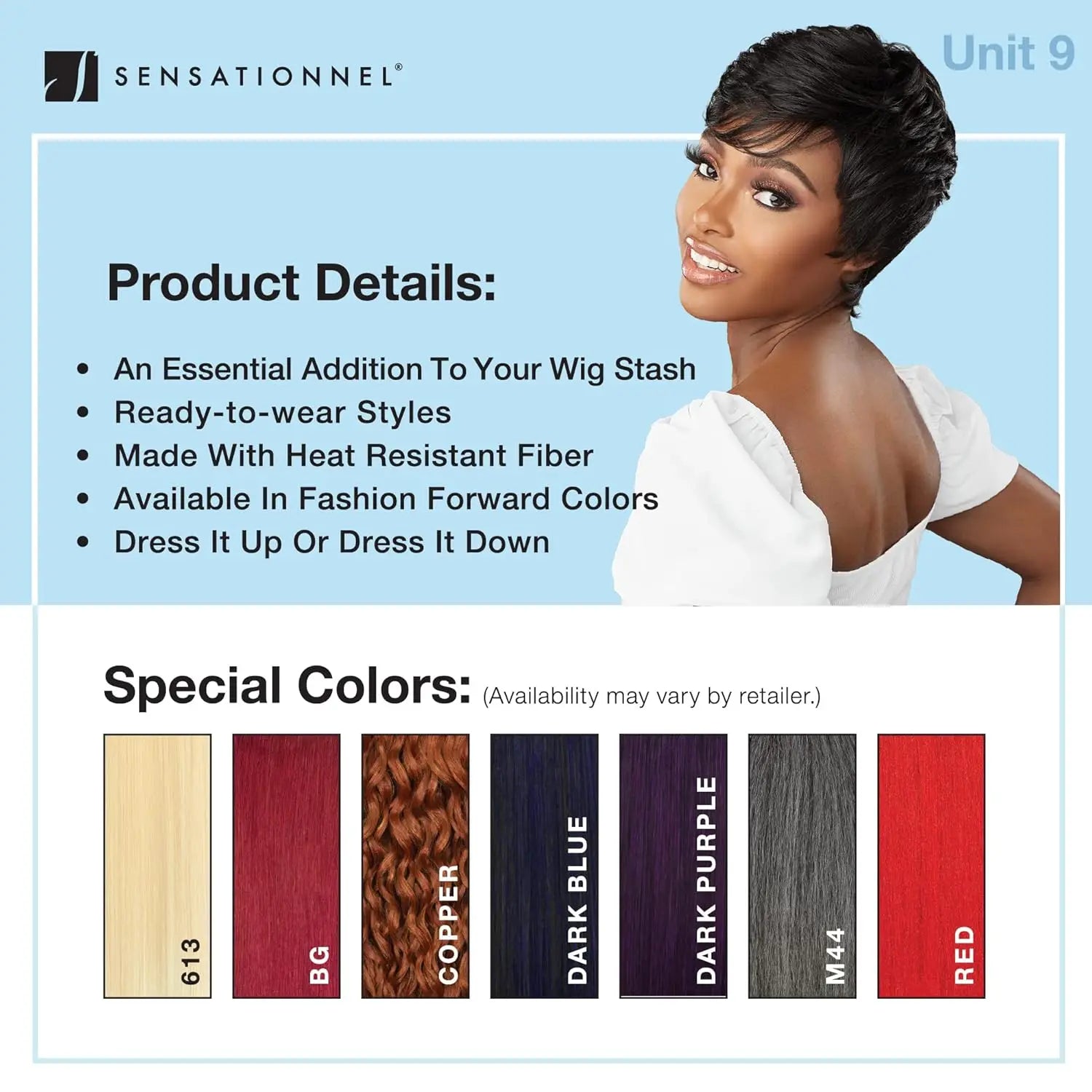 Sensationnel Dashly Wig UNIT 9 - Bob, Stylish Look, Easy to Wear, Comfortable Fit