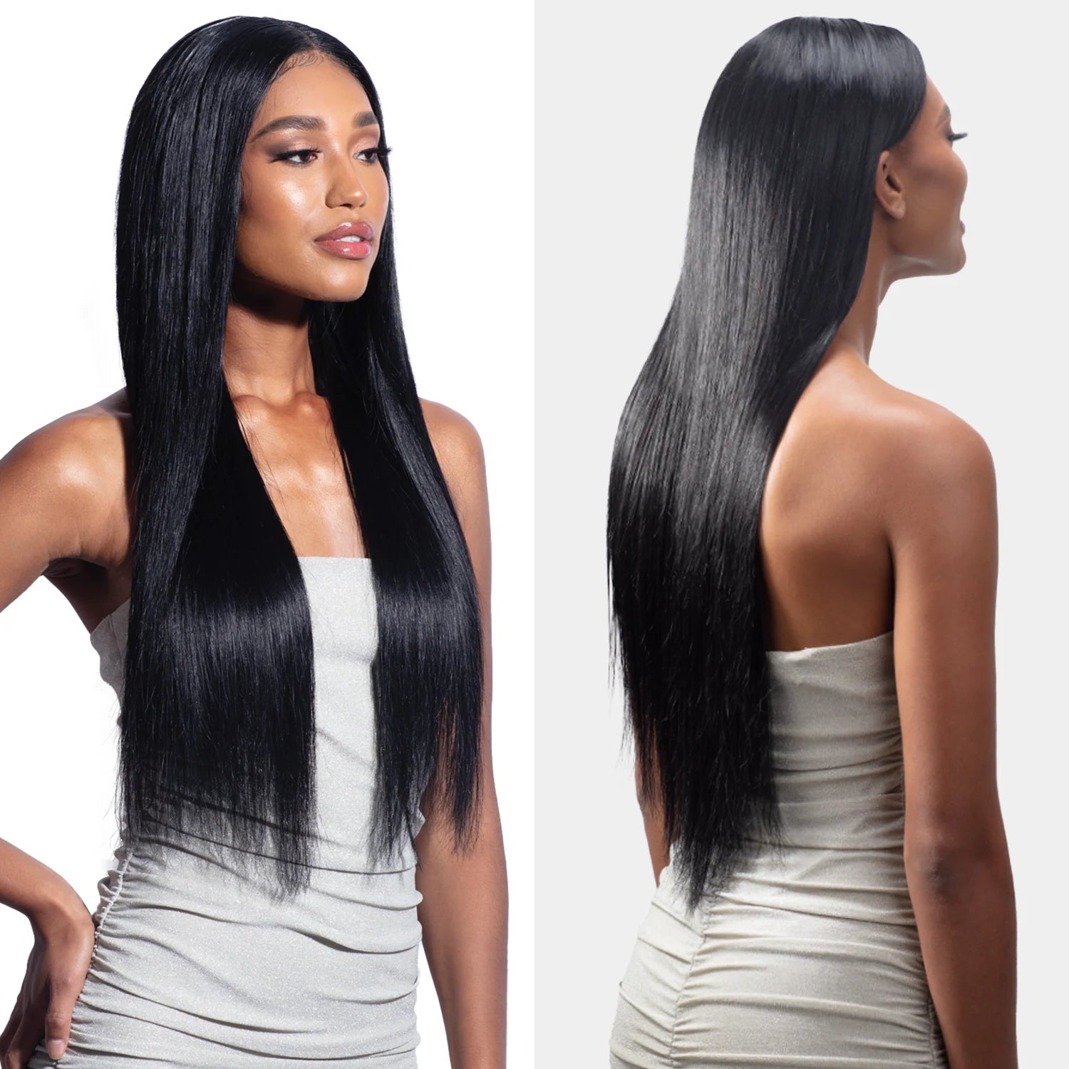 Shake-N-Go Glossy Virgin Remy Hair HD Lace Closure 2X6 Straight 12'' – Natural Shine, Soft Texture, Easy Blend, Perfect Fit