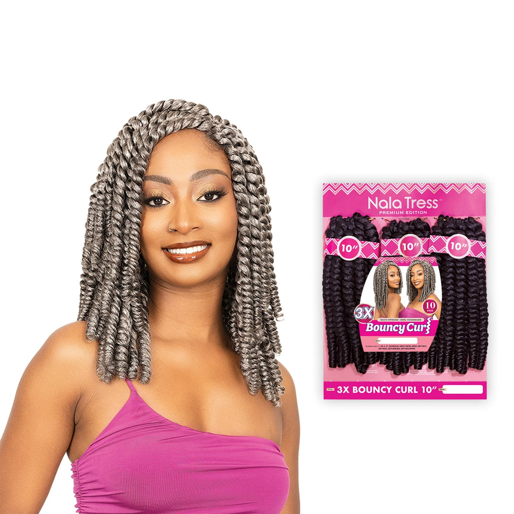 Janet Collection Synthetic Crochet Braids Nala Tress 3X Bob Style Bouncy Curl 10"
