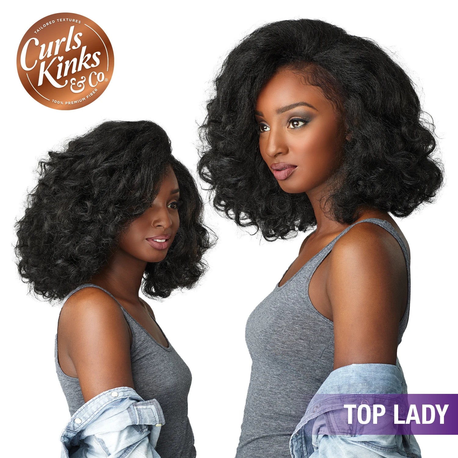 Sensationnel Instant Weave Curls Kinks N Co Synthetic Hair Half Wig Top Lady - Natural Curls, Easy to Wear, Stylish Look