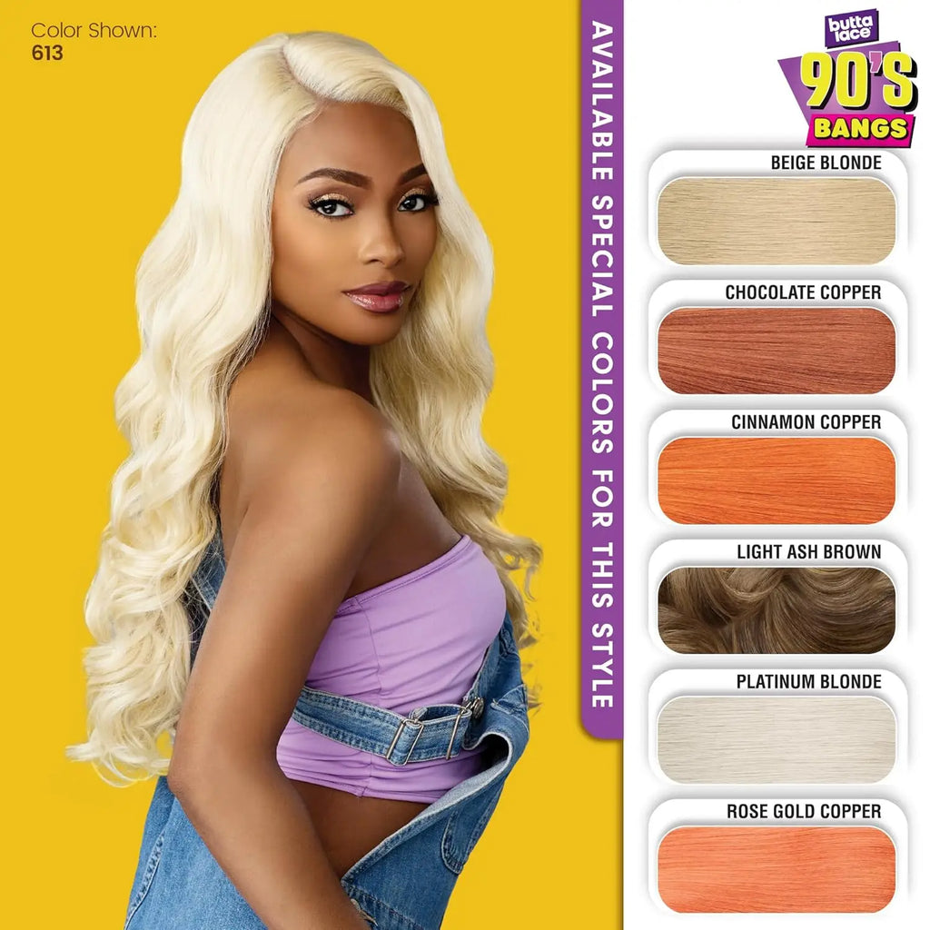 Sensationnel HD Lace Front Synthetic Wig Butta Lace Glueless 90'S Bangs Unit 905