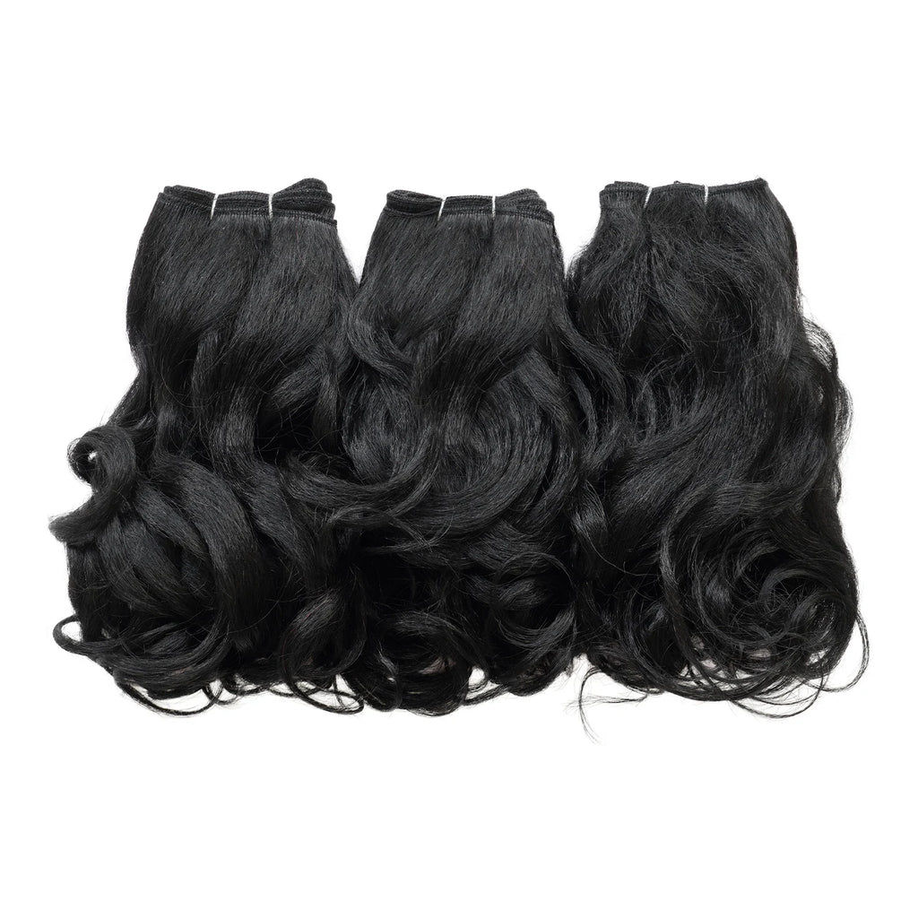 Janet Collection Human Hair Blend Synthetic Weave Remy Illusion Loose 3pcs
