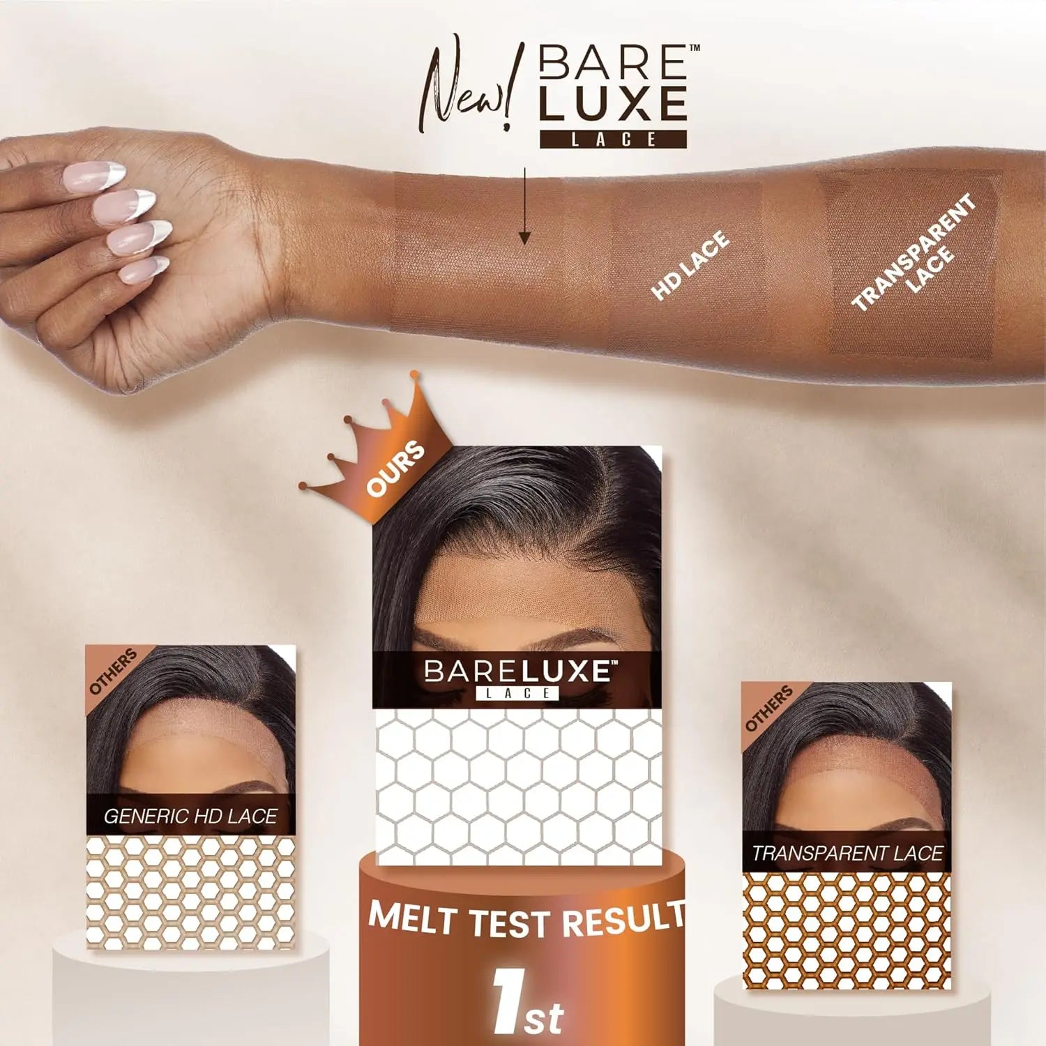 Sensationnel HD Lace Front Synthetic Wig BareLace Glueless 6X5 Closure Wig Unit 4