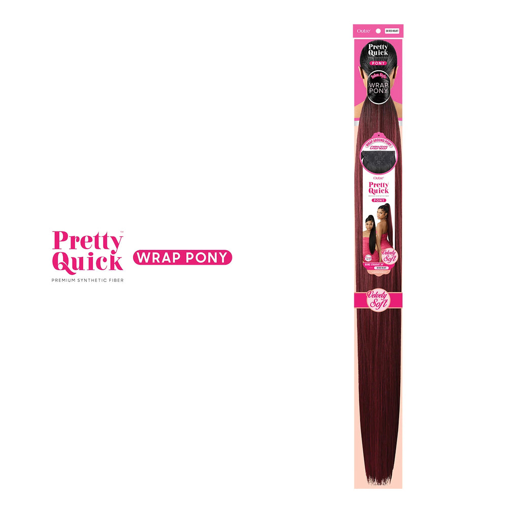Outre Synthetic Wrap Ponytail Pretty Quick Bone Straight 34"