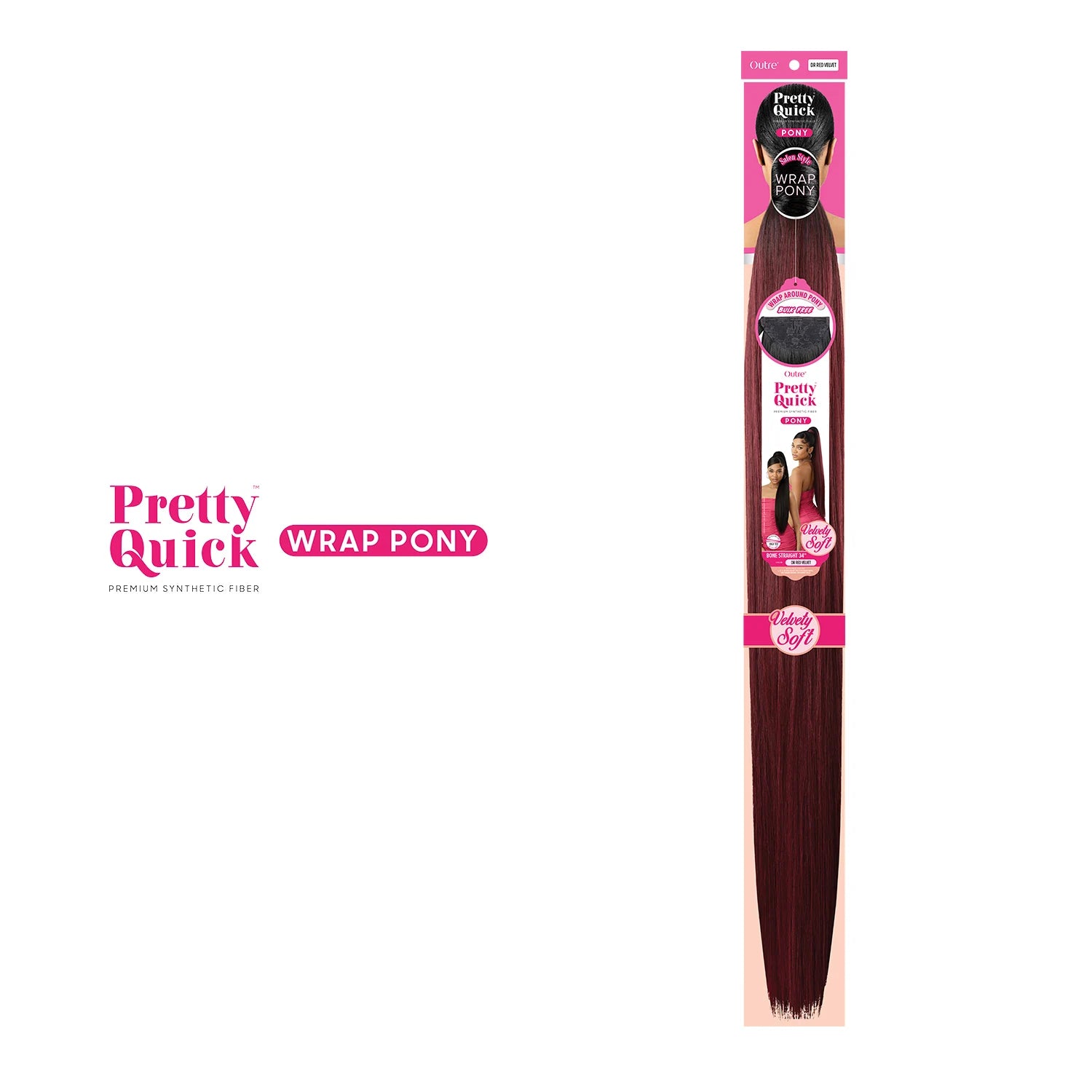 Outre Synthetic Wrap Ponytail Pretty Quick Bone Straight 34"