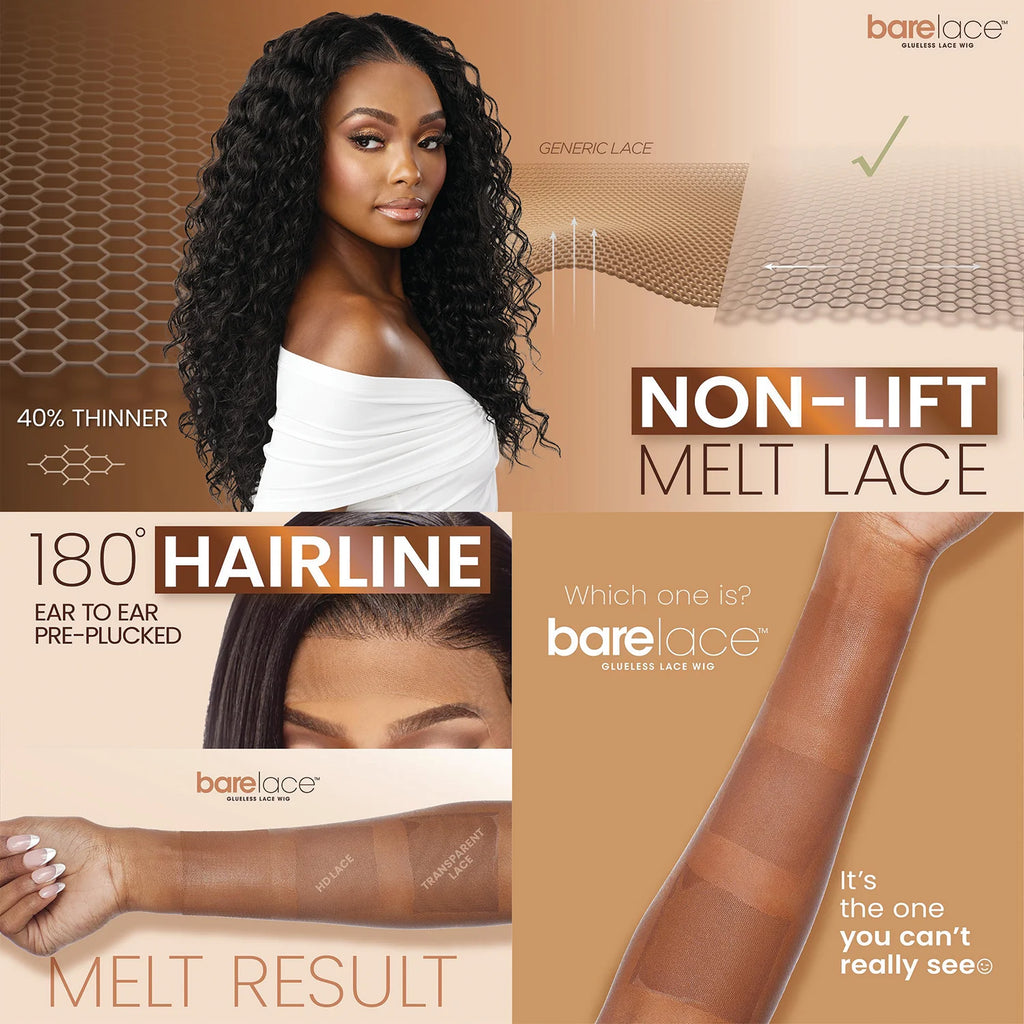 Sensationnel Glueless BareLace HD Lace Front Wig 13X6 Unit 2 – Pre-Plucked, Glueless, Heat Safe