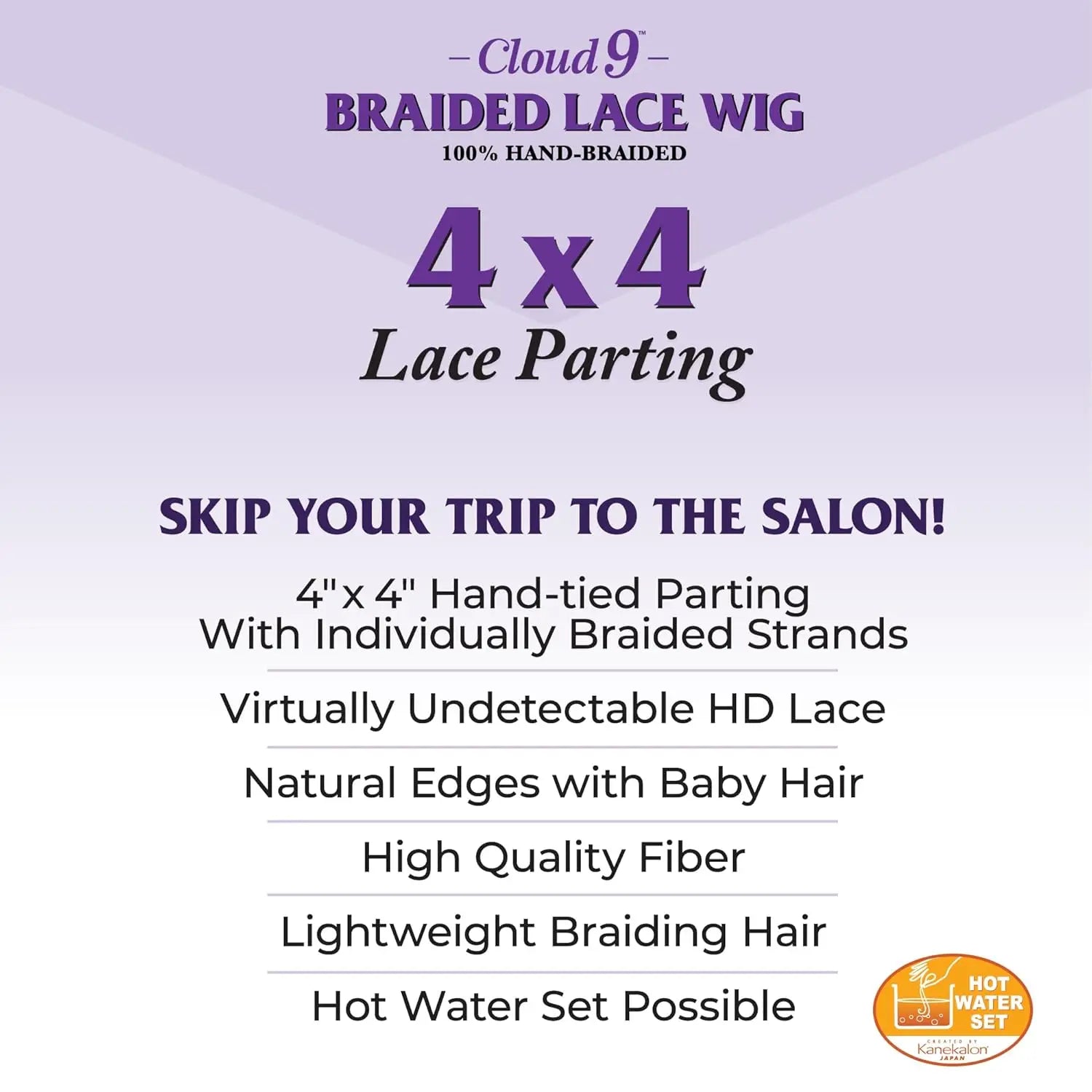 Sensationnel Braided HD Lace Wig Cloud 9 Glueless 4X4 Lace Parting Boho Box Braid 30" - Lightweight, Hand tied Parting