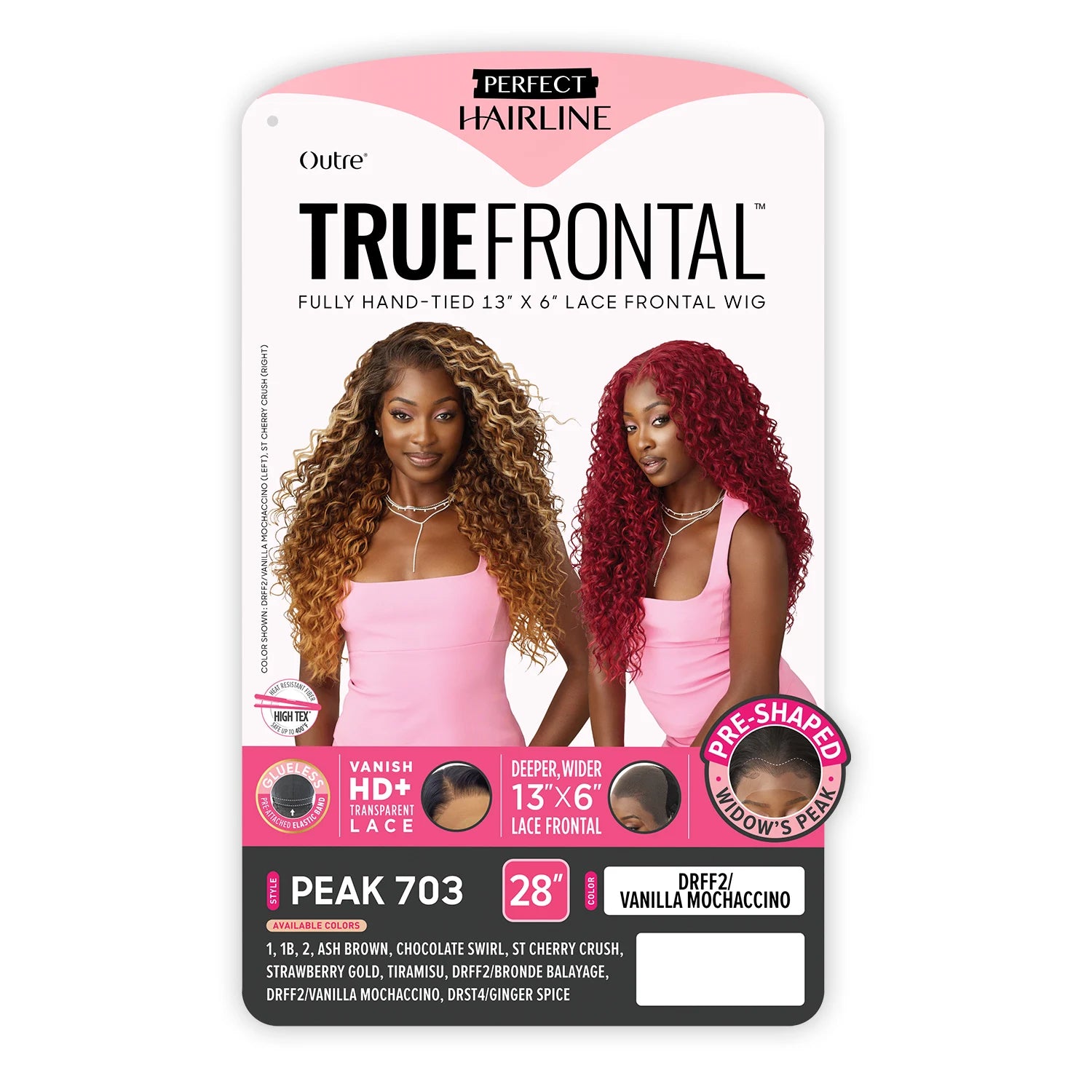 Lace Frontal Synthetic Wig Perfect Hairline Glueless Fully Hand-Tied 13X6 True Frontal Peak 703