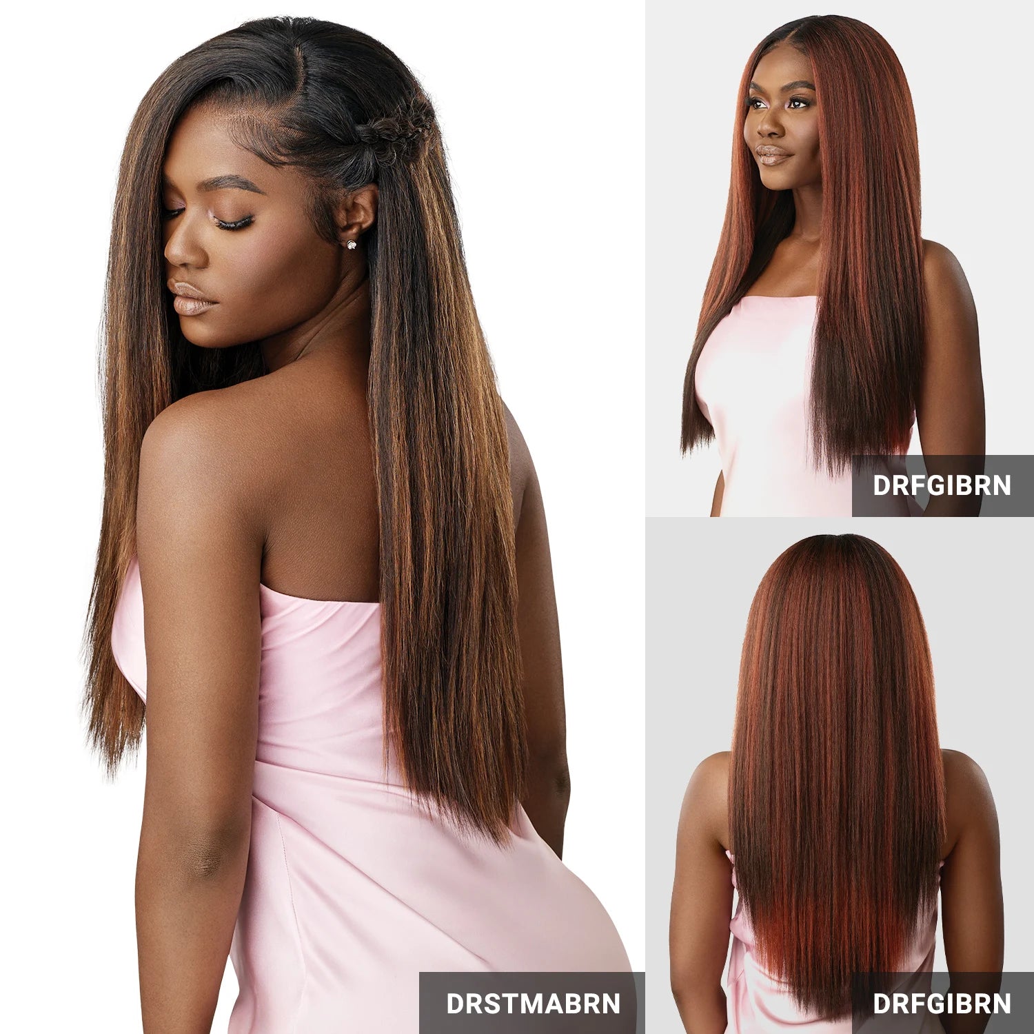 Outre Human Hair Blend Synthetic HD Lace Front Wig Airtied Glueless Fully Hand-Tied 13X6 HHB-Perm Yaki 26"