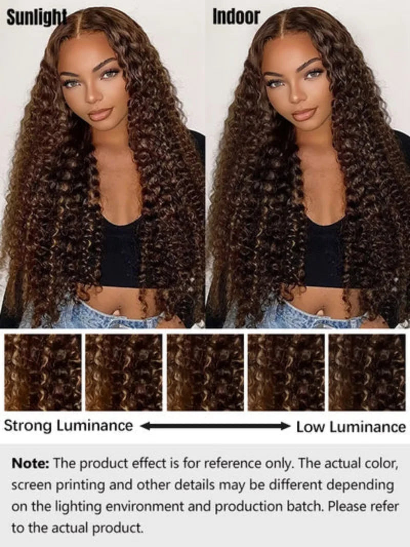Highlight Loose Deep Wave 13x4 Lace Front Wigs Glueless Human Hair Ombre 7x5 Honey Blonde Deep Curly Lace Front Wigs For Women