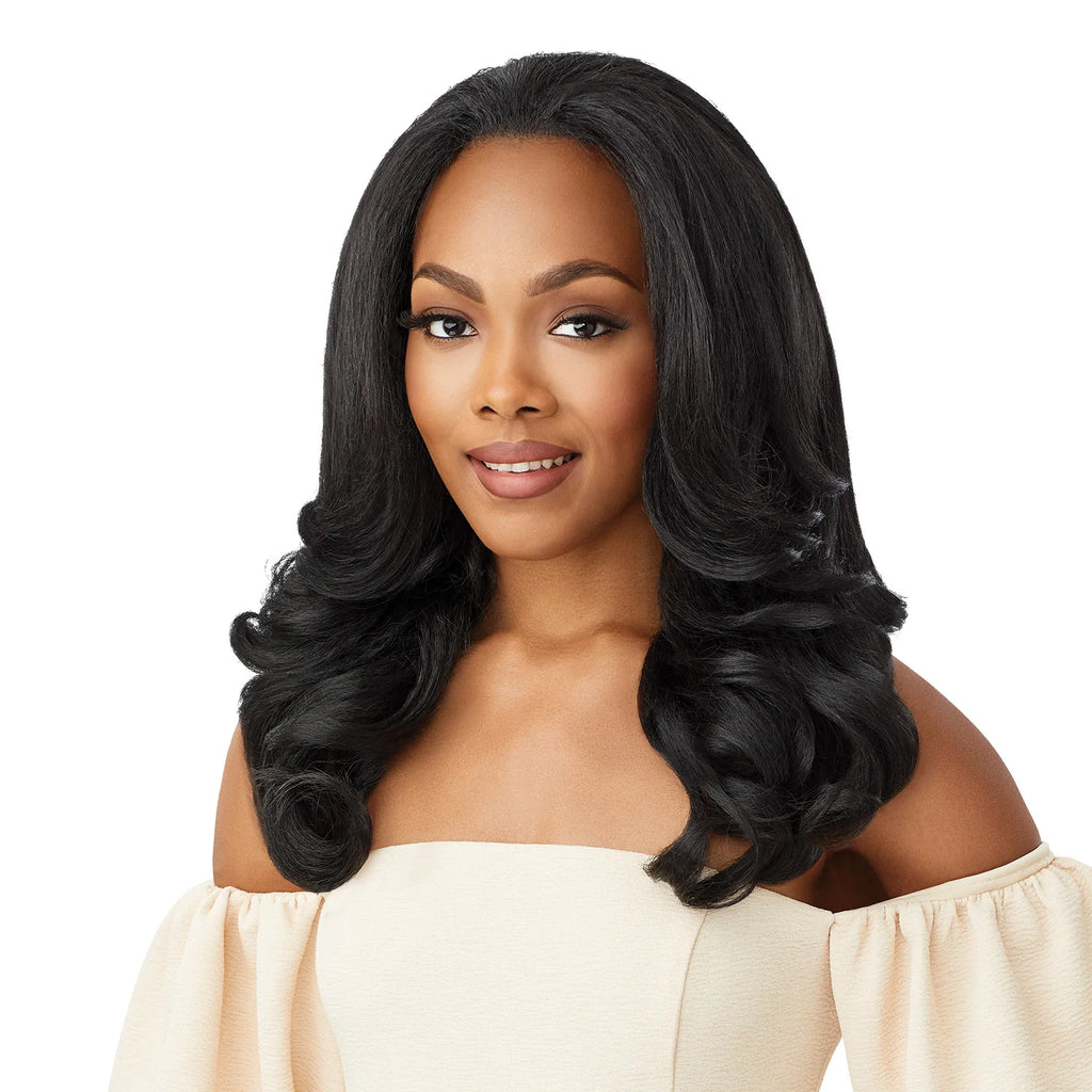 Outre Half Wig Quick Weave Neesha H301 – Leave Out, Textured Blow out Style, Natural Volume, Quick Weave Style