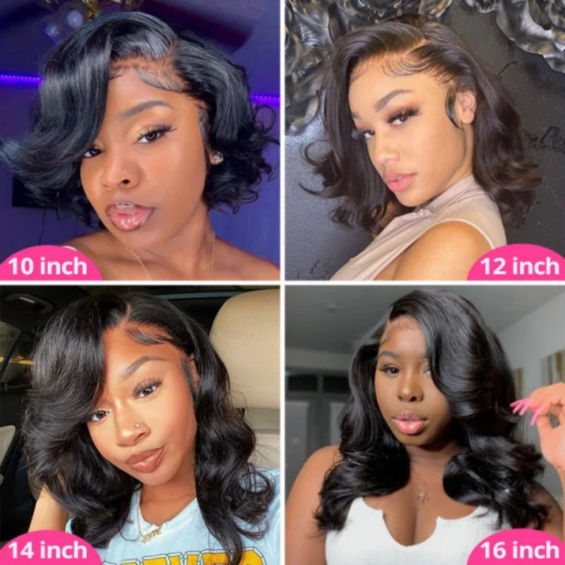 Lace Front Wigs Human Hair Body Wave Bob Wigs 7x5 Lace Frontal Wig Pre Plucked with Baby Hair 100% Glueless Human Hair Wigs