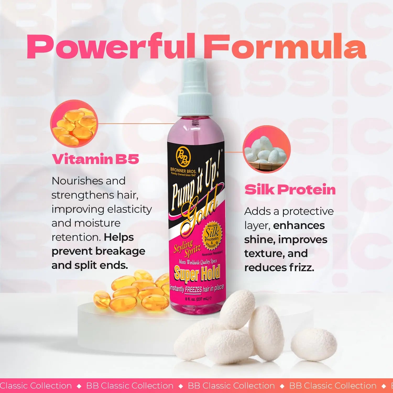 BB Pump It Up Spritz Super 8oz - Fast-Drying, Long-Lasting Hold for Styling, Perfect for Sculpting, and Adding Shine