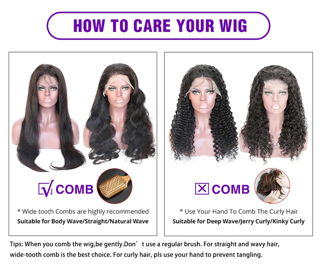 Loose Nature Deep Wave Frontal Wig 13x7 HD Lace Frontal Human Hair Wigs For Women Brazilian Wavy Lace Front Wig PrePlucked 250%