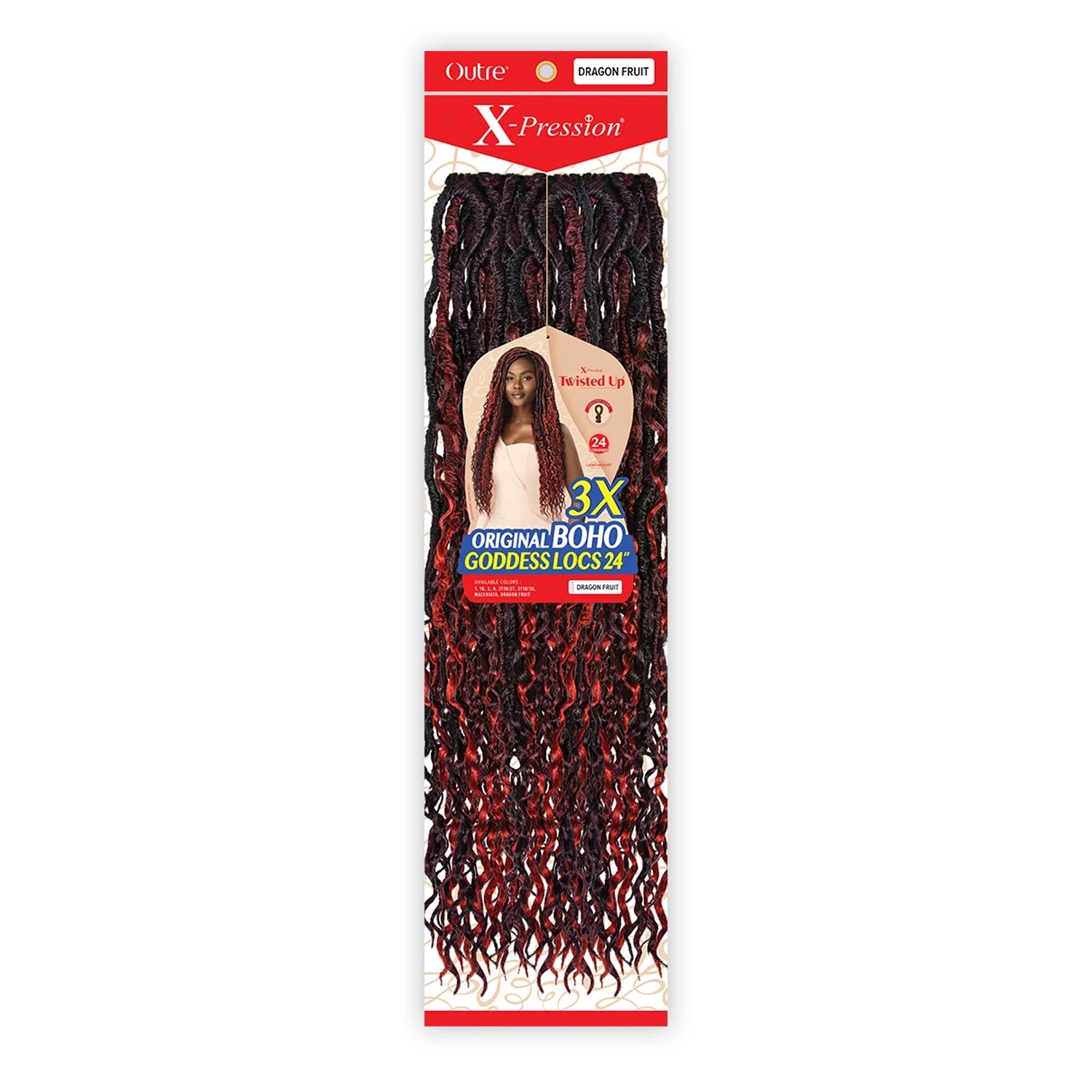 Outre Synthetic Crochet Braids X-Pression Twisted Up 3X Original Boho Goddess Locs 24"