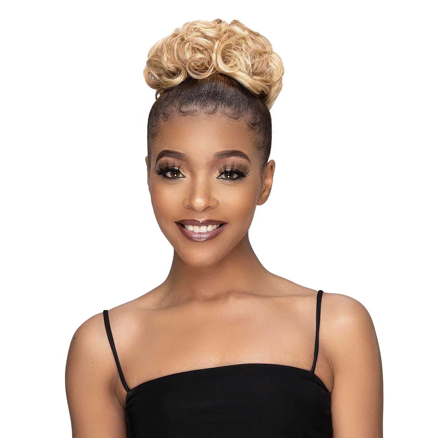 Janet Collection Human Hair Blend Synthetic Bun Remy Illusion Scrunch Tendril