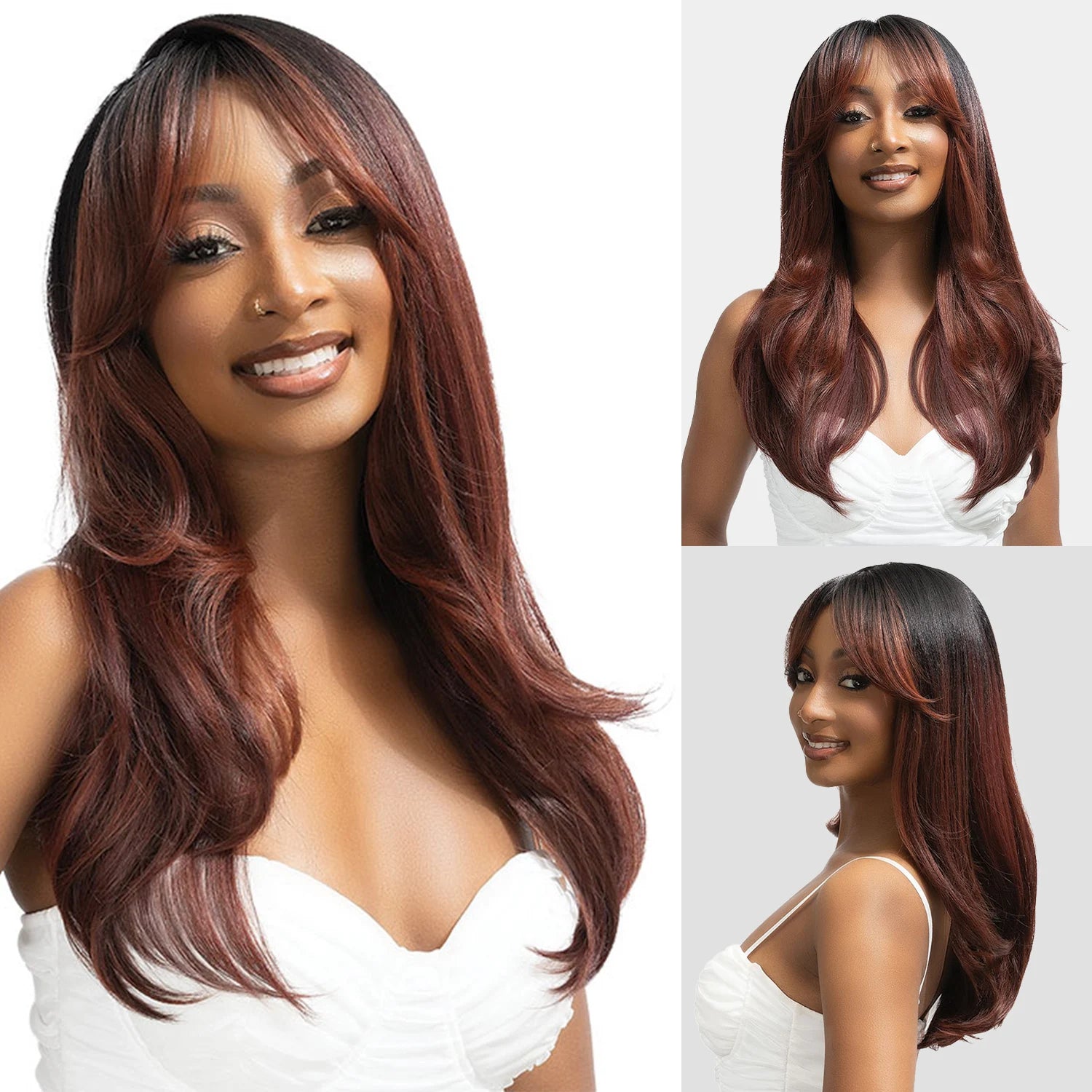 Janet Collection Human Hair Blend HD Lace Front Synthetic Wig 360 Glueless Melt Hand-Tied 13X6 Frontal Part Bata