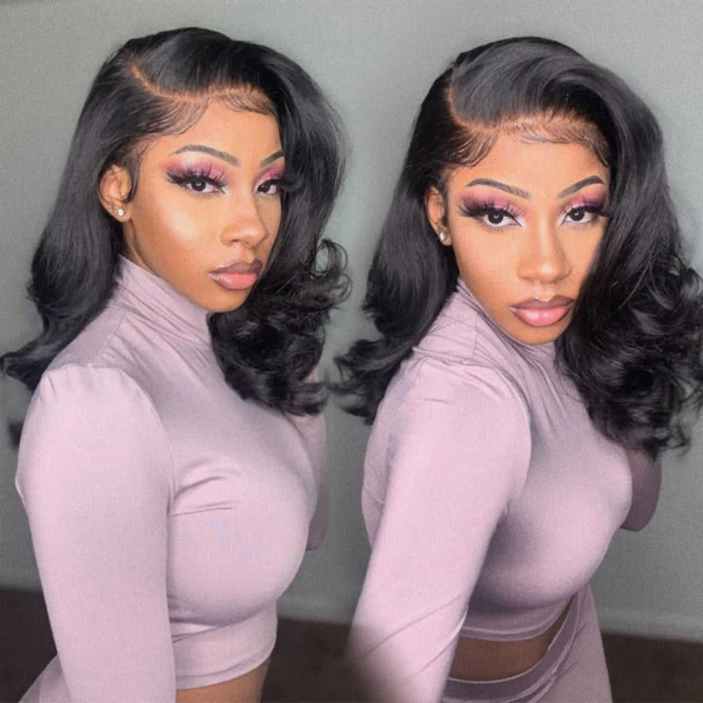 Bob Wig Body Wave Lace Front Wig 4x4 HumanHair Lace Frontal Wig Short Body Wave Loose Body Hairstyle 13x4 Guleless Human Hair