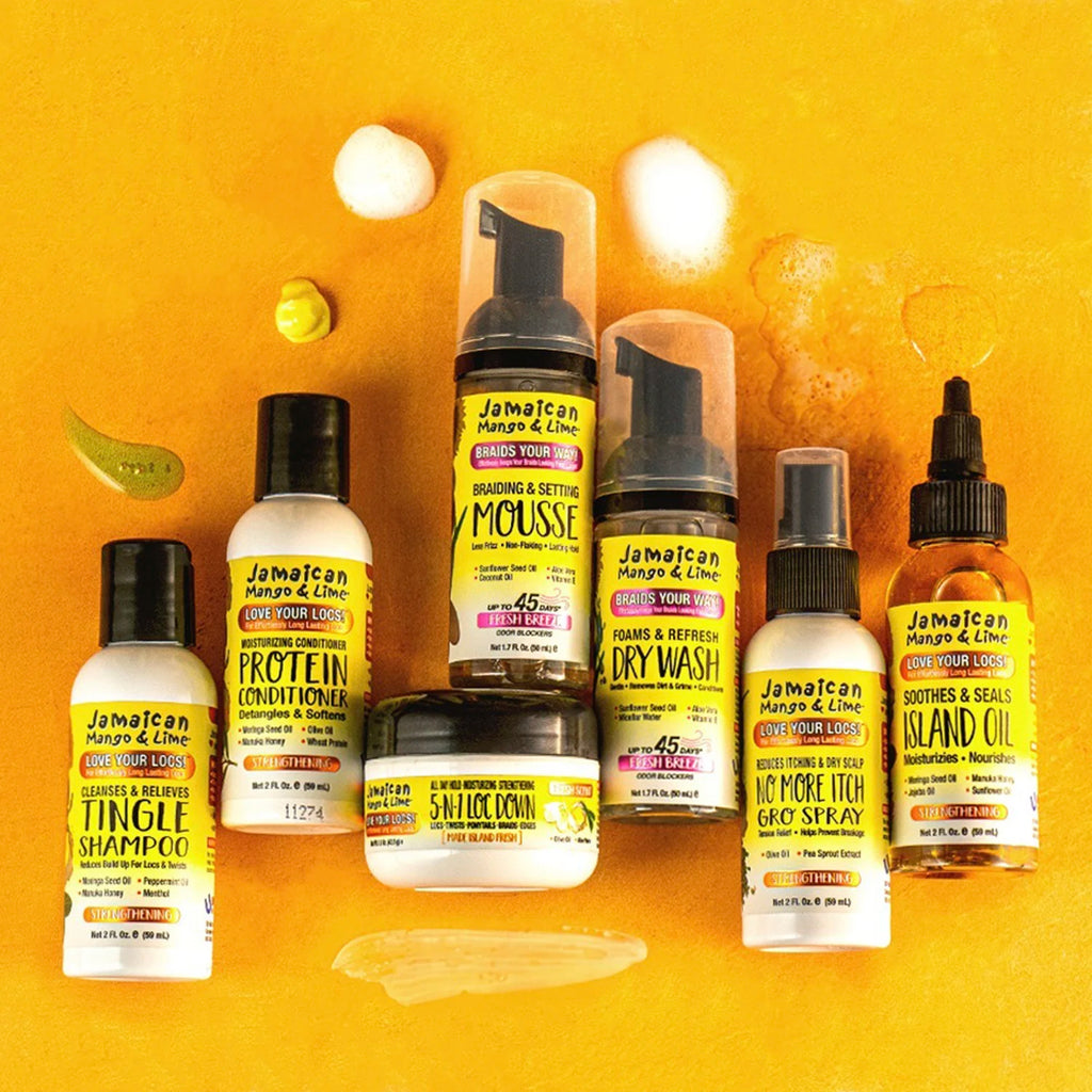 Jamaican Mango & Lime Braiding & Setting Mousse - Strong Hold, Defines Braids, Adds Shine, Lightweight Formula