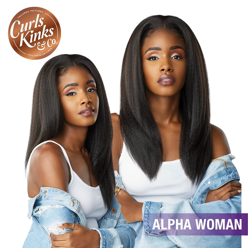 Sensationnel Instant Weave Curls Kinks N Co Half Wig Alpha Woman - Natural Curls, Effortless Style, Versatile Look