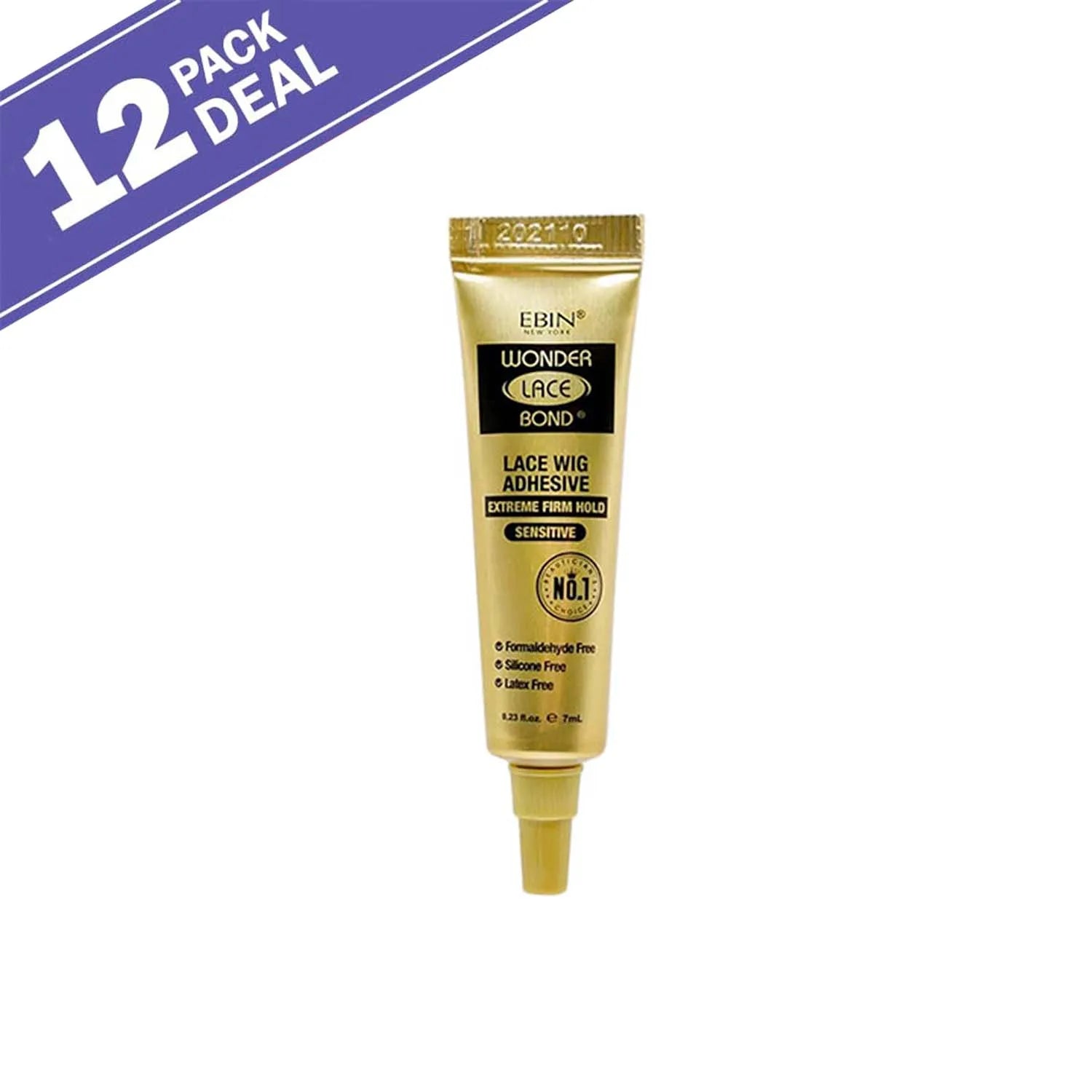 Ebin New York Wonder Lace Bond Tube 0.23oz/ 7ml - Strong Hold, Compact Size, Perfect for Travel & Quick Touch-Ups