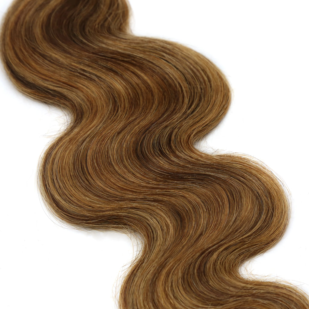 4/27 Color Human Hair Body Wave Highlight 3 Bundles Honey Blonde Highlight Body Wave 100% Human Hair Bundle Pre-Plucked