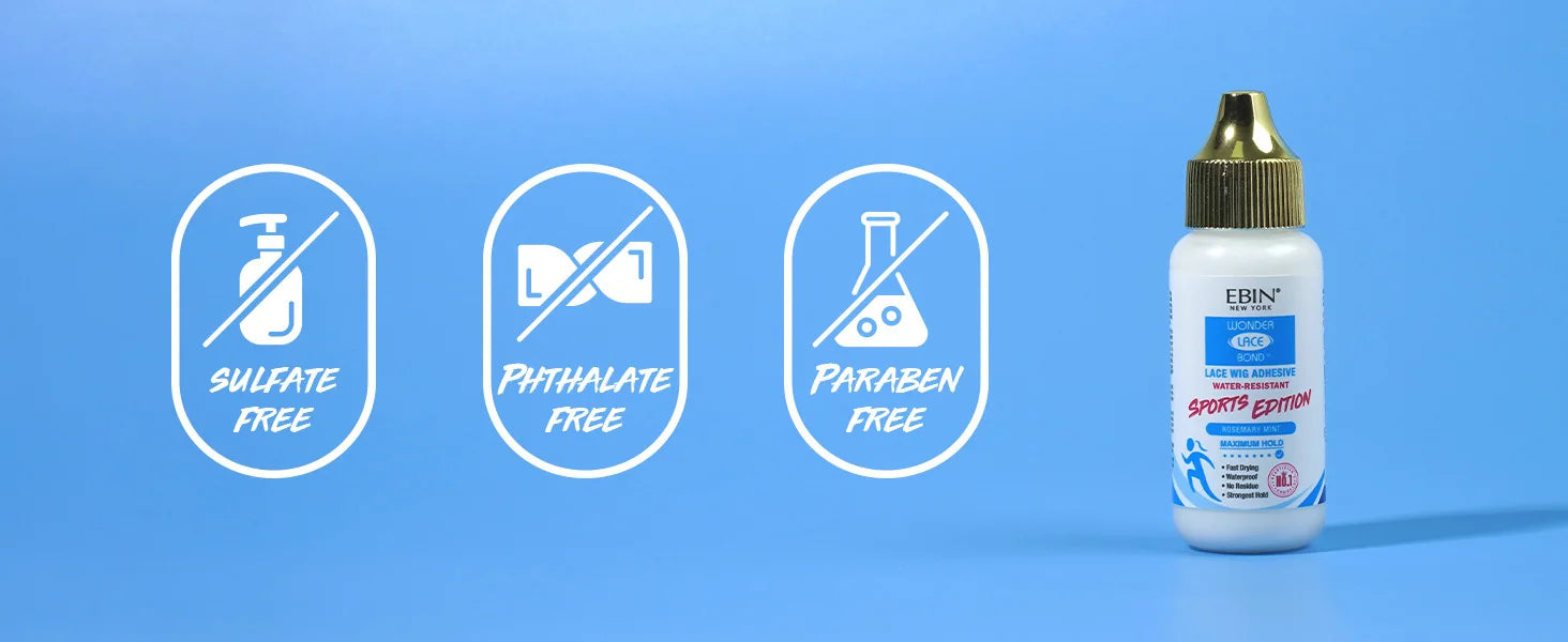 Ebin New York Wonder Lace Bond Sports Edition Lace Wig Adhesive 1.15oz/ 34ml - Extreme Hold, Perfect for Active Wear