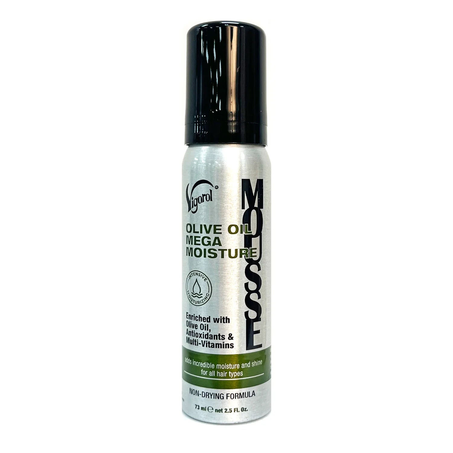 Vigorol Olive Oil Mega Moisture Foaming Mousse - Adds Shine, Locks in Moisture, Defines Curls