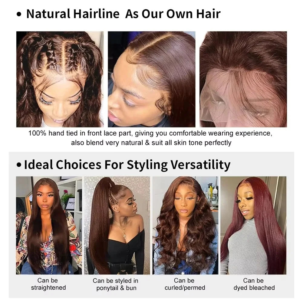 Wear and Go 4/27 Blonde Ombre Lace Front Wig Human Hair 13x4 HD Lace Wig 180% Density Straight Ombre Highlight Lace Front Wig