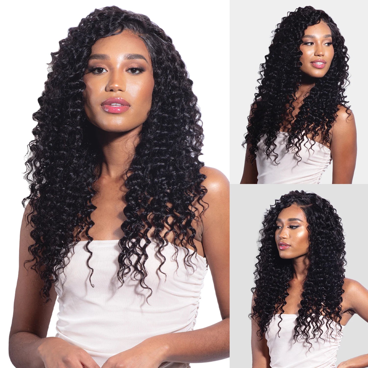 Shake-N-Go Glossy Virgin Remy Hair HD Lace Closure 4X4 Deep Wave 12'' – Natural Look, Soft Texture, Easy Blend, Perfect Fit