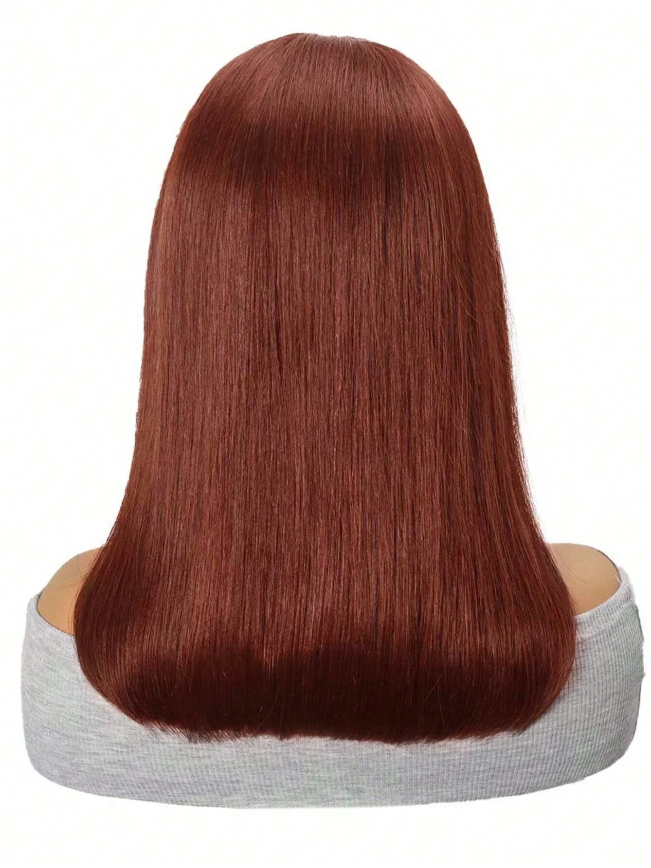 Reddish Brown Bob Wig Human Hair Full Lace 13x4 Full Lace Frontal Wigs Short Auburn Wig 33# Color Glueless Wigs Human Hair