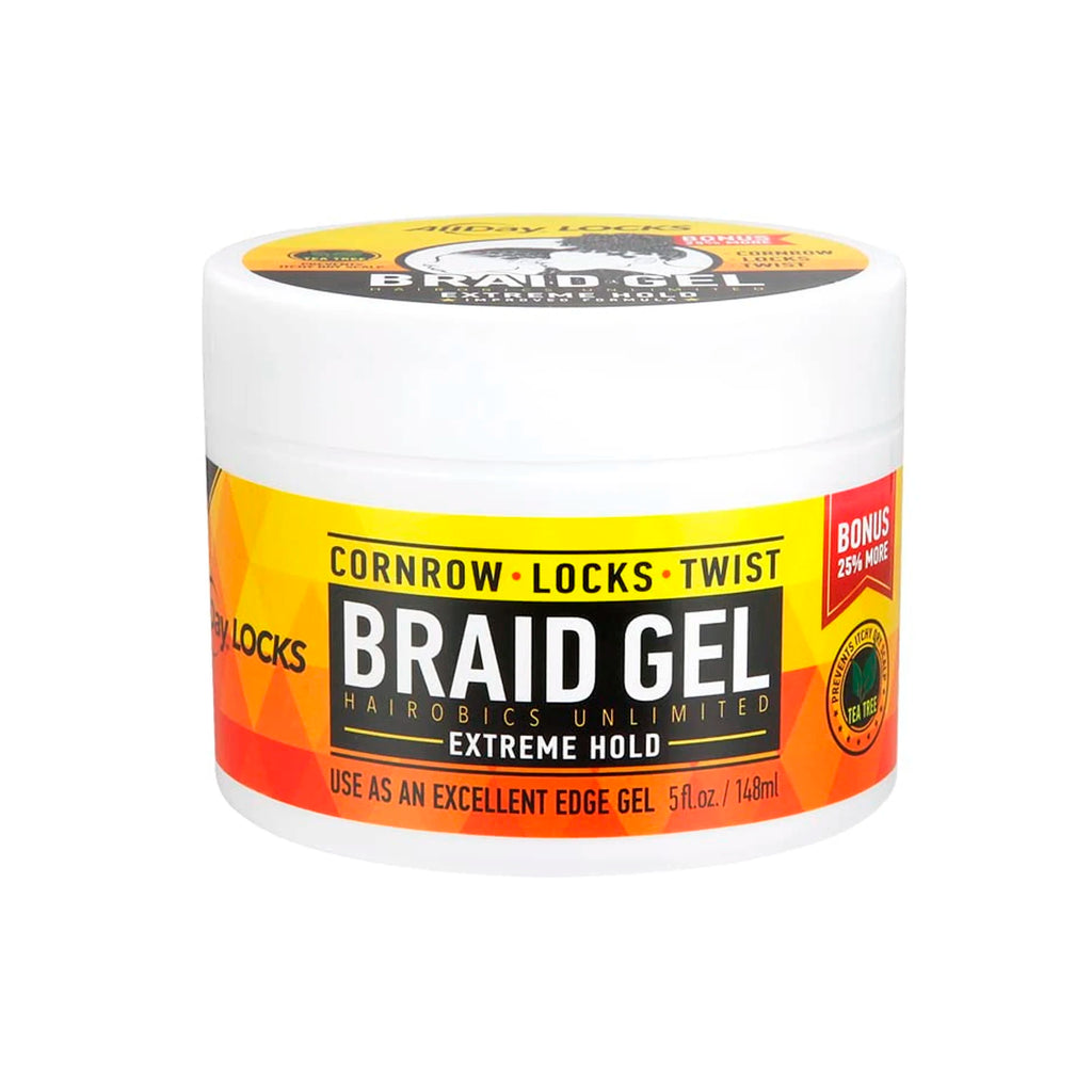 All Day Locks Braid Gel Extreme Hold - Long-Lasting, Flake-Free Control for Neat, Sleek, and Defined Braids