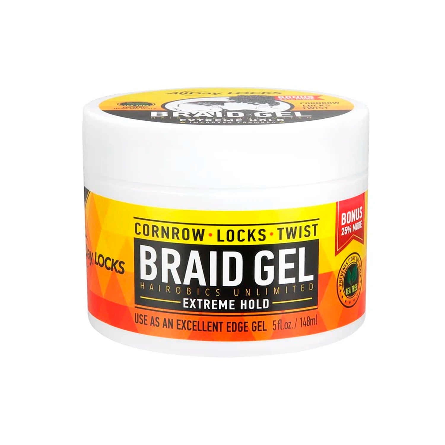 All Day Locks Braid Gel Extreme Hold - Long-Lasting, Flake-Free Control for Neat, Sleek, and Defined Braids