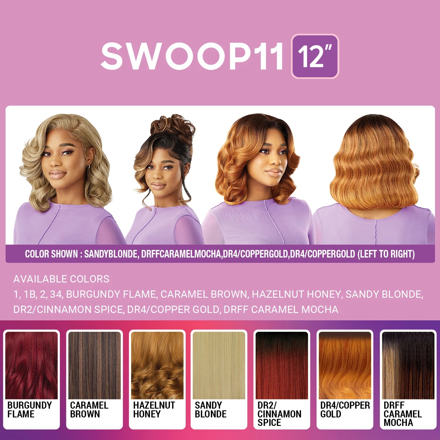 Outre HLace Frontal Synthetic Wig Perfect Hairline Glueless Fully Hand-Tied 13X4 Swoop Series Swoop11