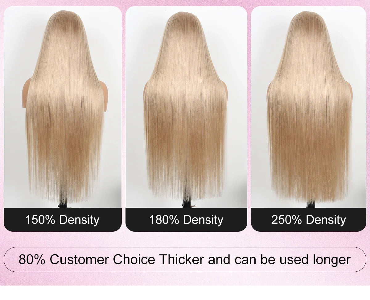 200% Density 13x6 HD Transparent Lace Front Wigs Straight Human Hair Wigs Wear and Go 613 Blond Lace Frontal Wig Human Hair