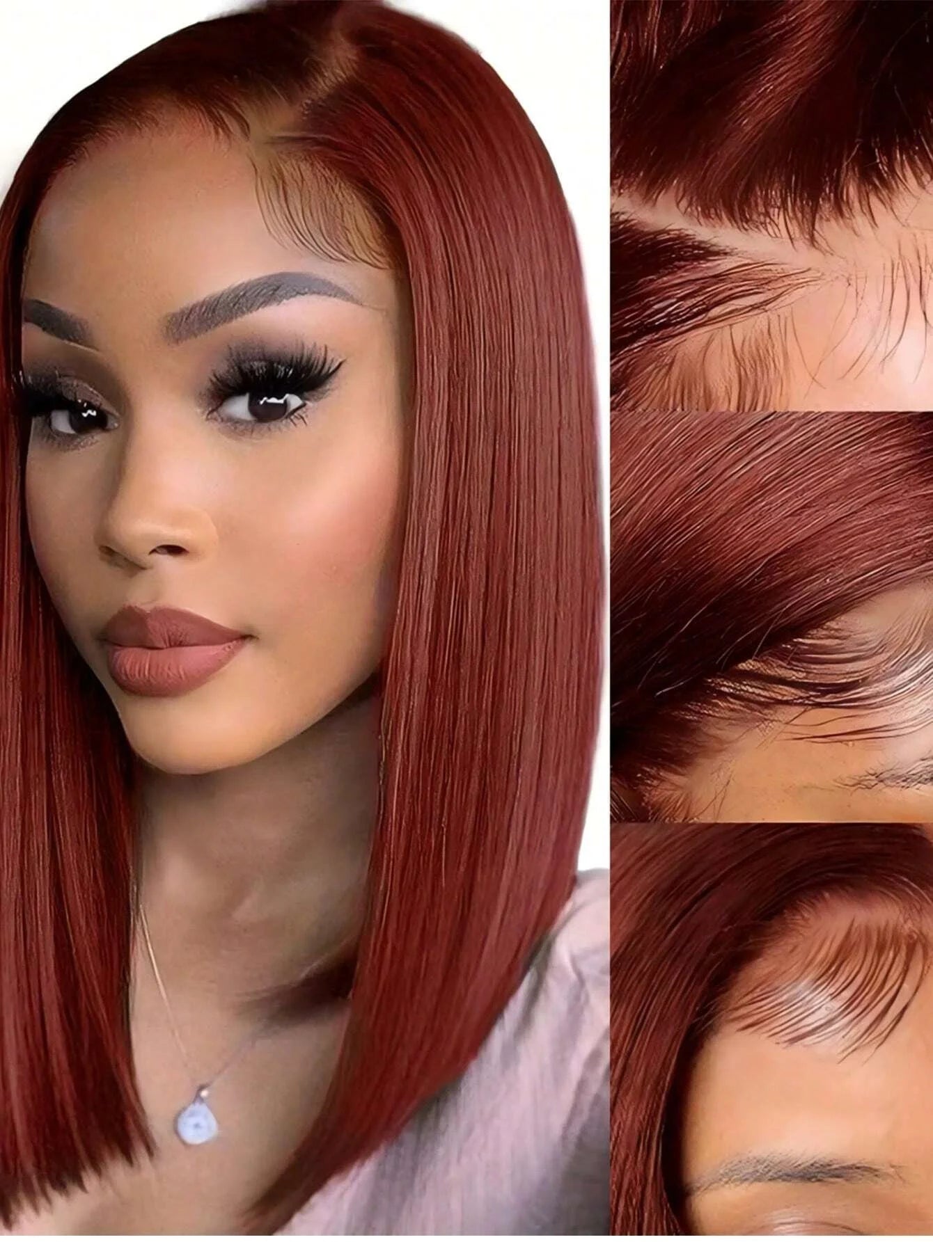 Wigs Human Hair Glueless13x4 Lace Front Wigs Reddish Brown Human Hair Wig Straight Lace Front Wigs 12inch For Women