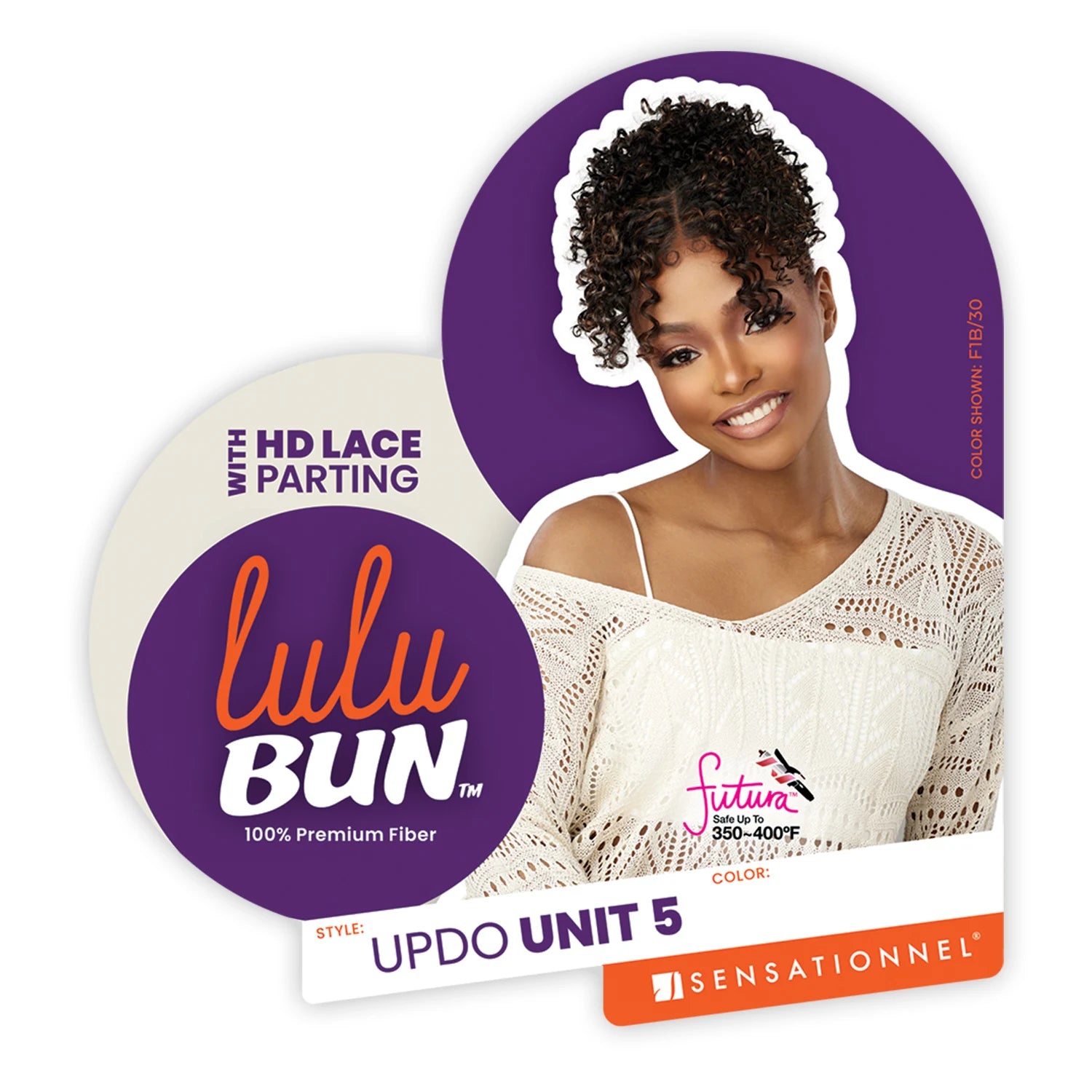 Sensationnel Lulu Synthetic Bun With HD Lace Parting Updo Unit 5