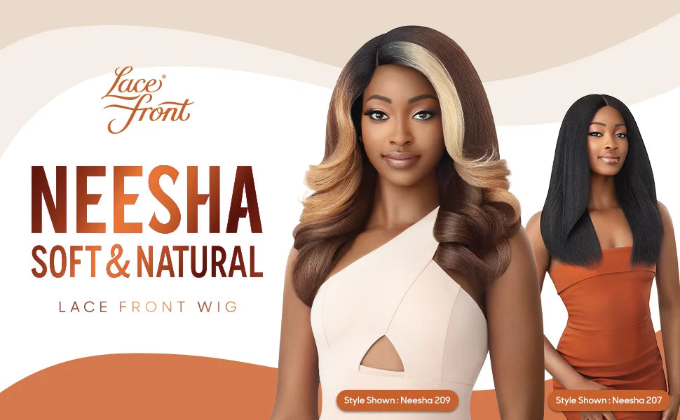 Outre Soft N Natural HD Lace Front Wig Neesha 203 – Textured Hair, Natural Look, Soft and Lightweight