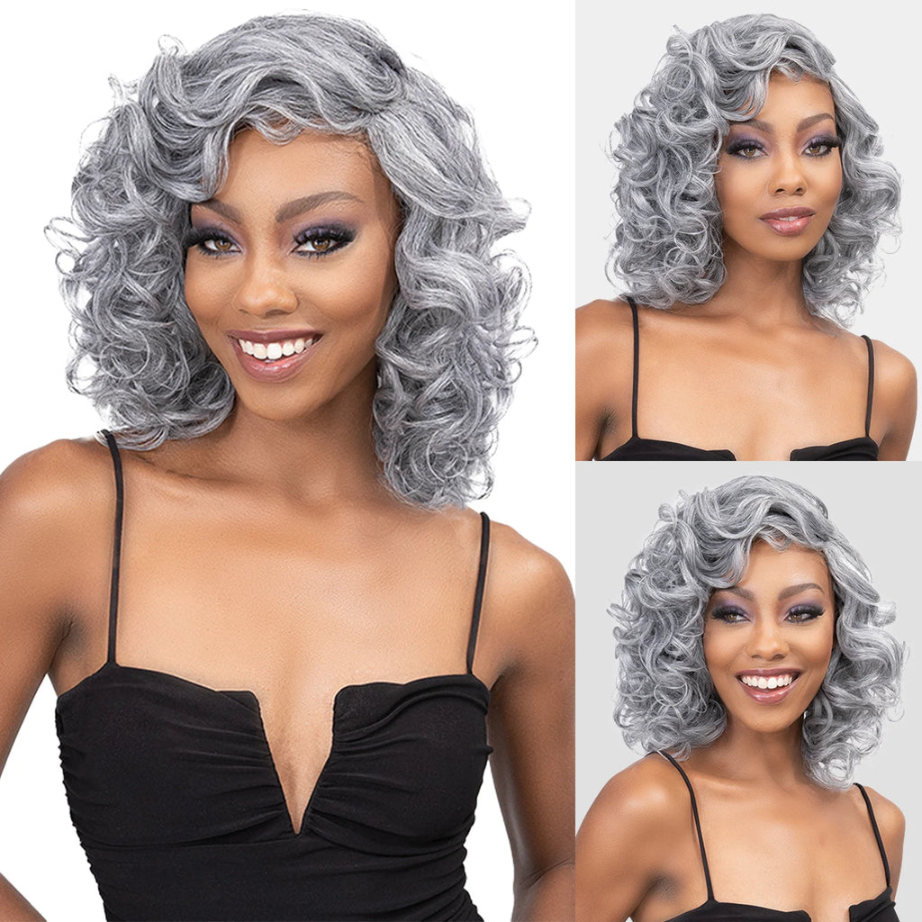 Janet Collection Human Hair Blend Synthetic Weave Remy Illusion Loose 3pcs