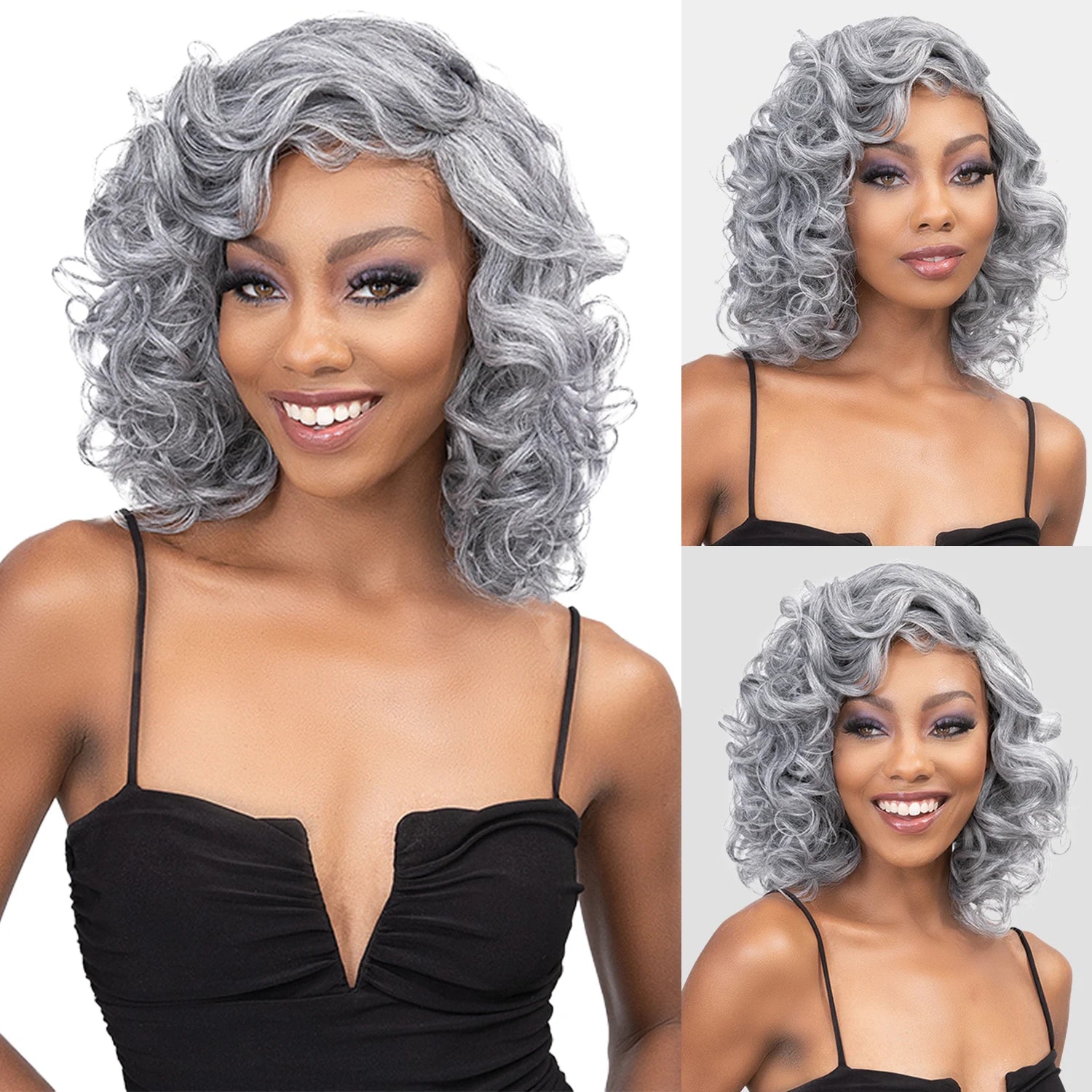 Janet Collection Human Hair Blend Synthetic Weave Remy Illusion Loose 3pcs