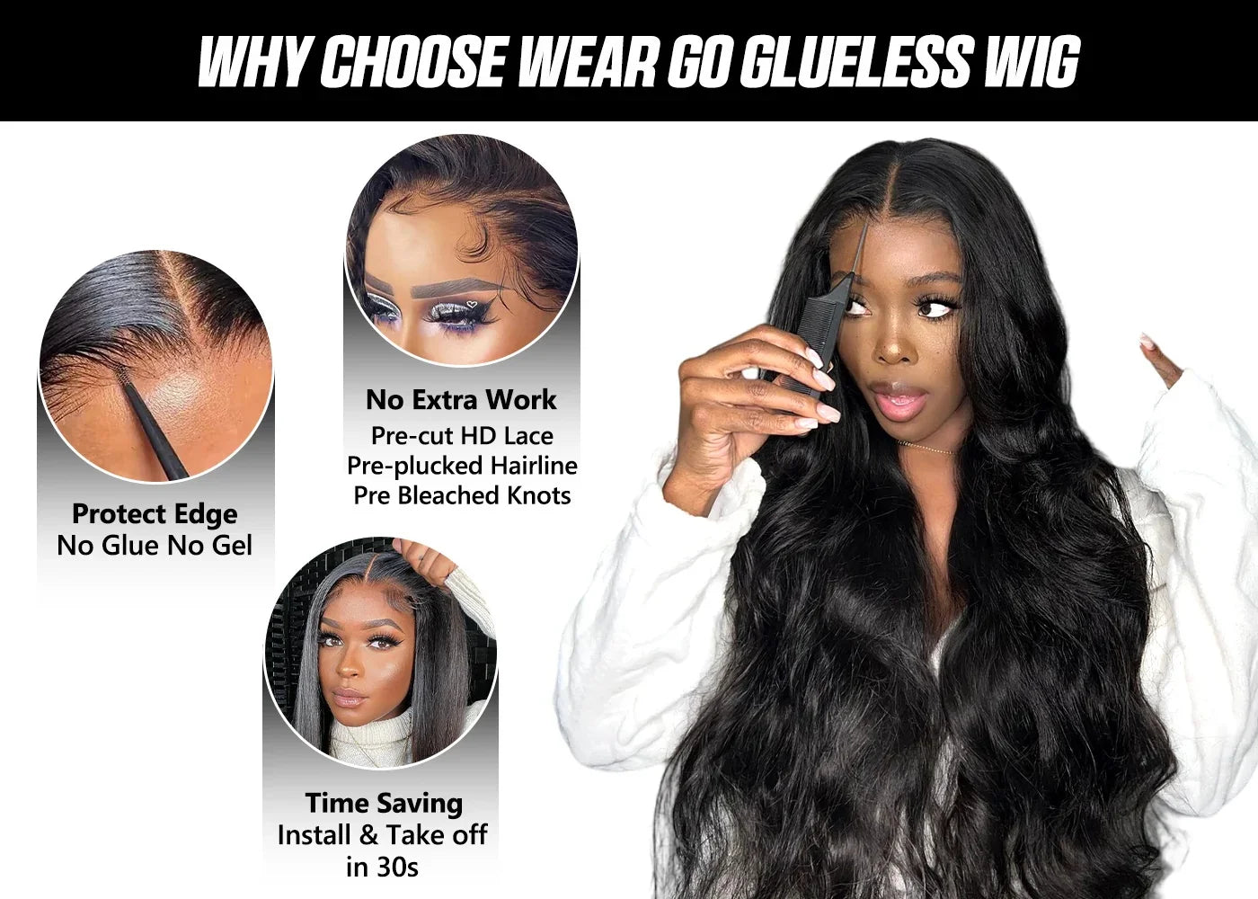 Wear and Go 4/27 Blonde Ombre Lace Front Wig Human Hair 13x4 HD Lace Wig 180% Density Straight Ombre Highlight Lace Front Wig