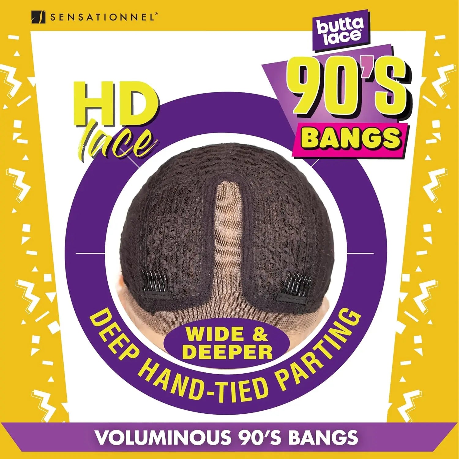 Sensationnel HD Lace Front Synthetic Wig Butta Lace Glueless 90'S Bangs Unit 916