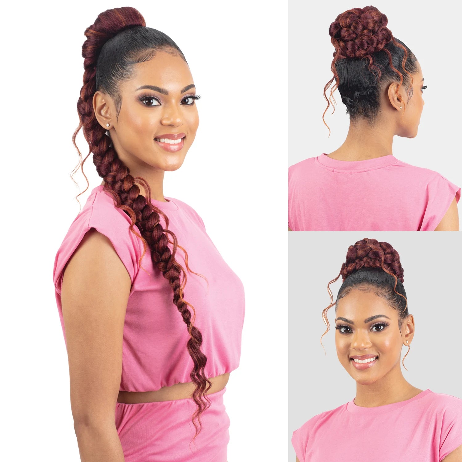 FreeTress Equal Drawstring Synthetic Ponytail Box Braided Boho Jumbo Braid Goddess Ponytail 30"