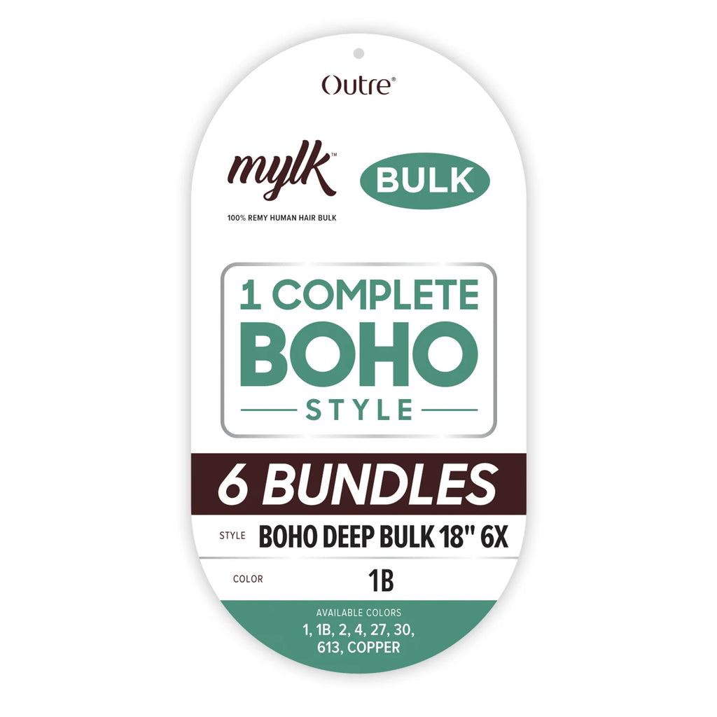 Outre Remi Human Hair Braids Mylk Boho Deep Bulk 18" 6X
