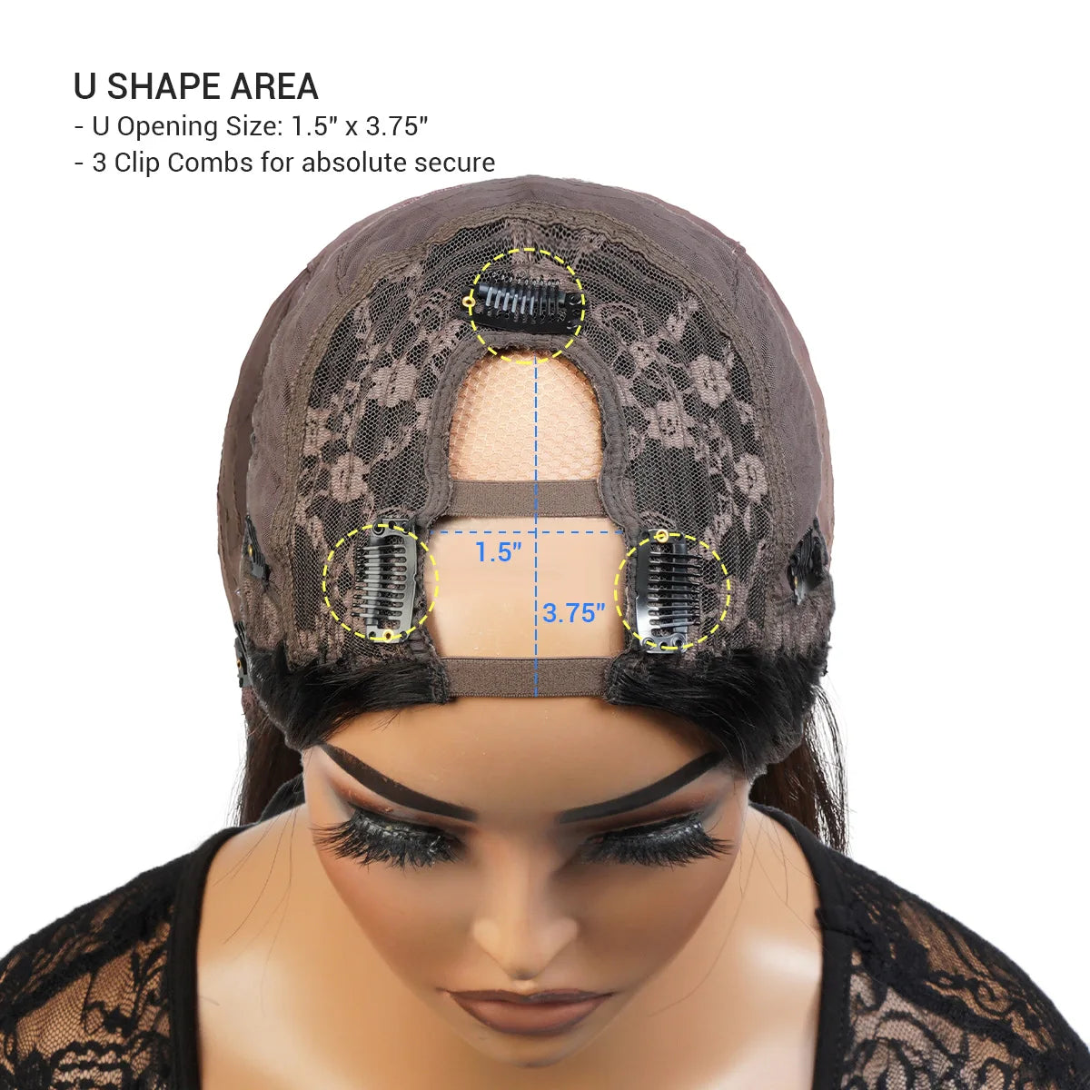 Diva Queen Virgin Human Hair U-Part Clip Wig Kinky Curly 16"