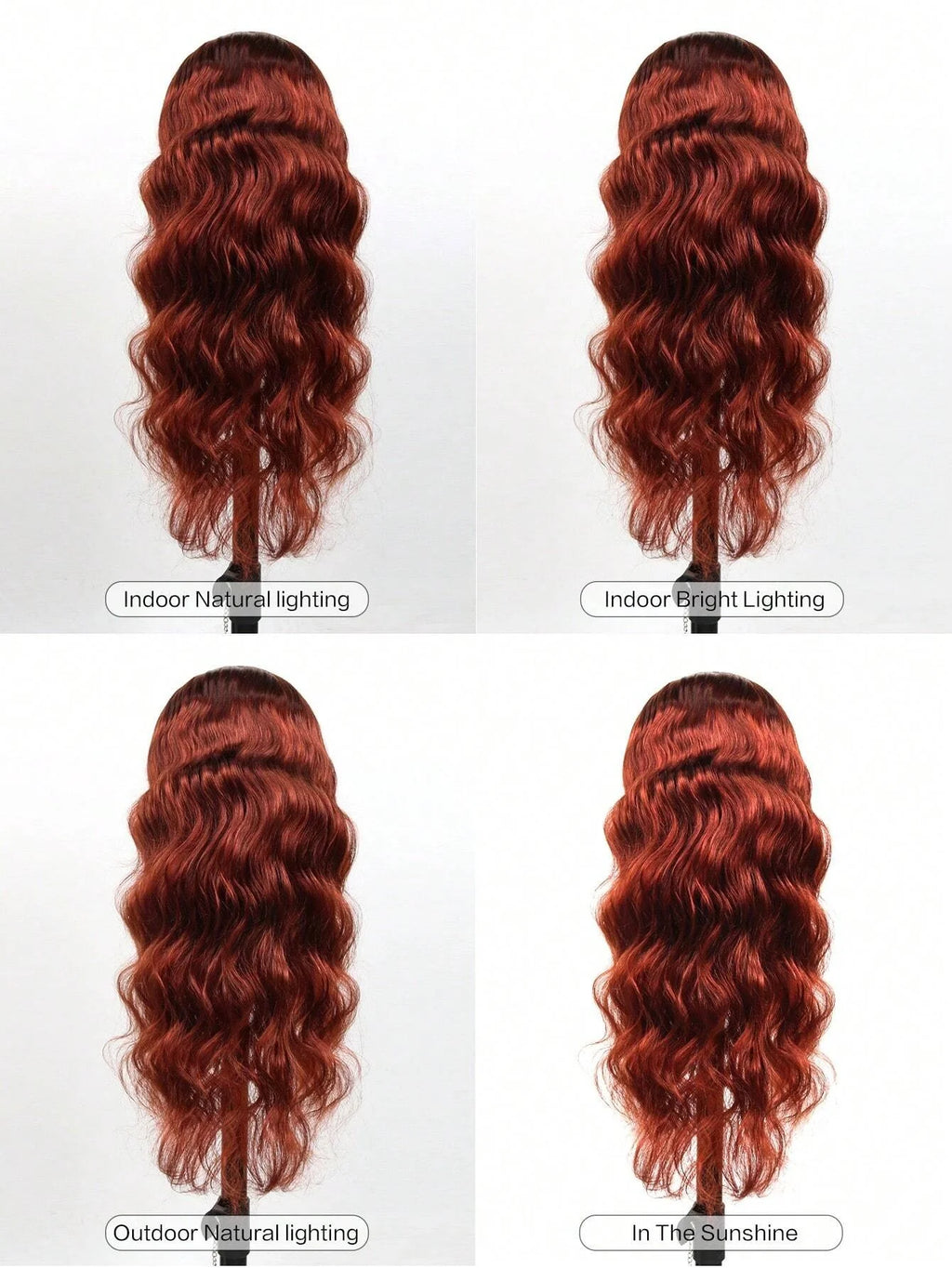 13x4 Auburn Colored Human Hair Lace Front Wigs Body Wave Glueless Wigs 180% Density Reddish Brown Lace Front Wigs 22 Inch