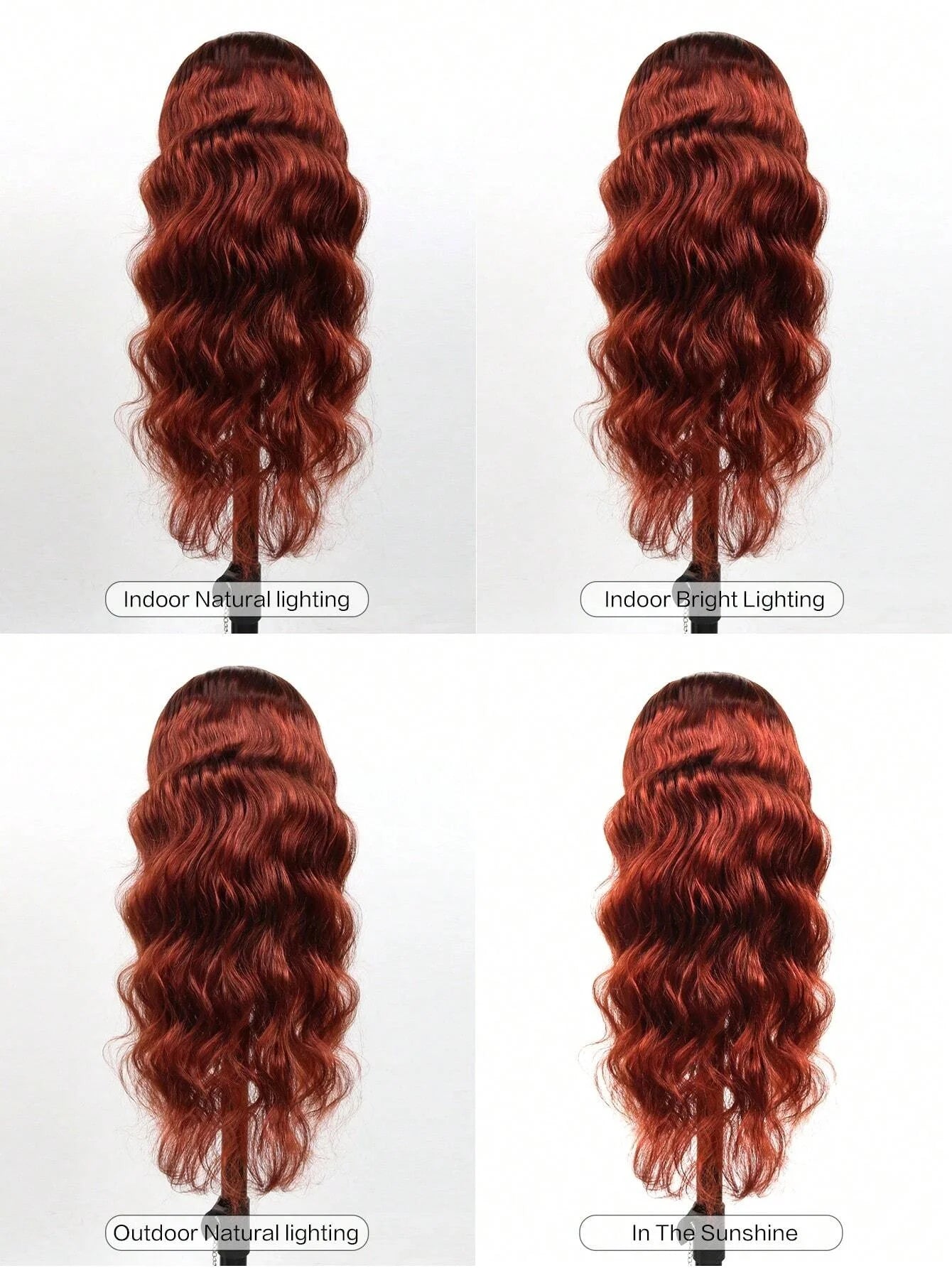 13x4 Auburn Colored Human Hair Lace Front Wigs Body Wave Glueless Wigs 180% Density Reddish Brown Lace Front Wigs 22 Inch