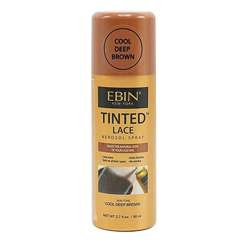 Ebin New York Tinted Lace Aerosol Spray 2.7oz/ 80ml - Quick Dry, Natural Tint, Ideal for Seamless Lace Blending