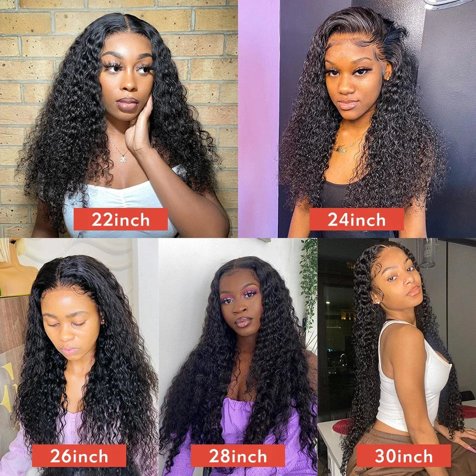 Lace Front Wig Full Water Wave Lace Front Human Hair Wigs For Black Women 32 34 Inch HD Wet And Wavy Loose Deep Wave Frontal Wig